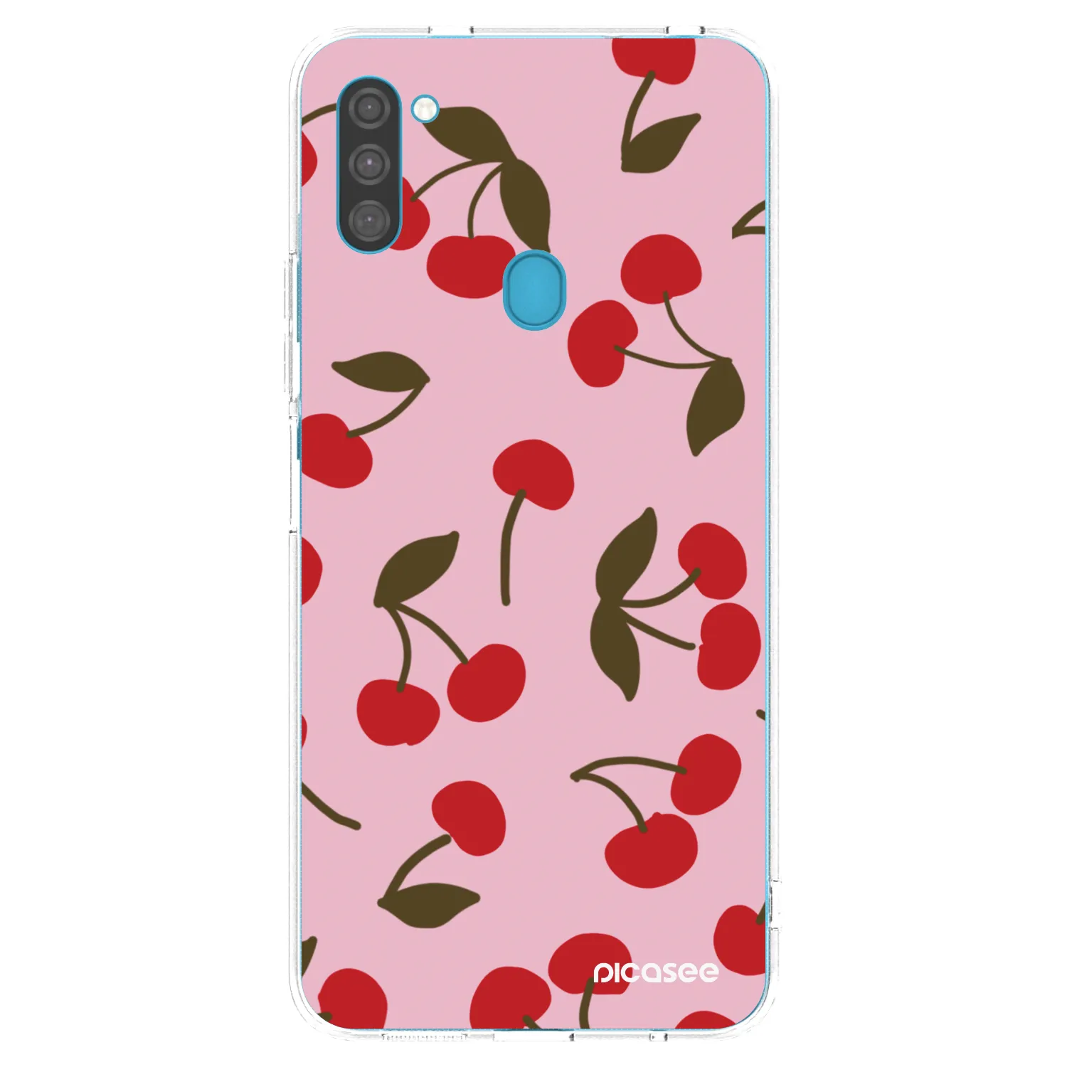 Picasee silikonowe przeźroczyste etui na Samsung Galaxy M11 - Cherry