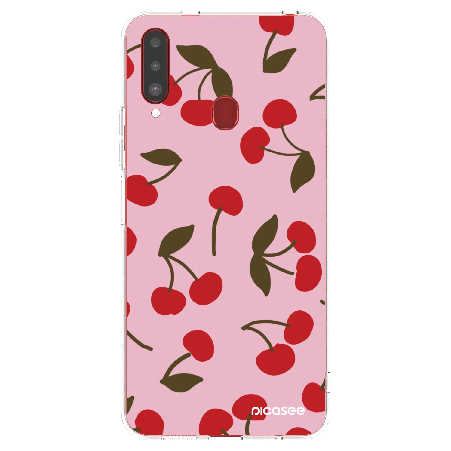 Picasee silikonowe przeźroczyste etui na Samsung Galaxy A20s - Cherry