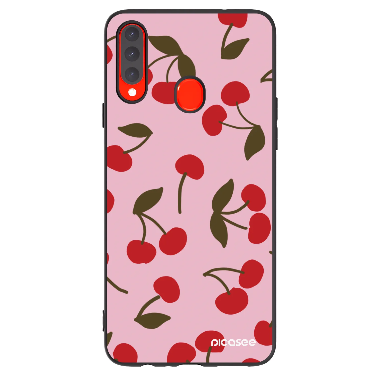 Picasee silikonowe czarne etui na Samsung Galaxy A20s - Cherry