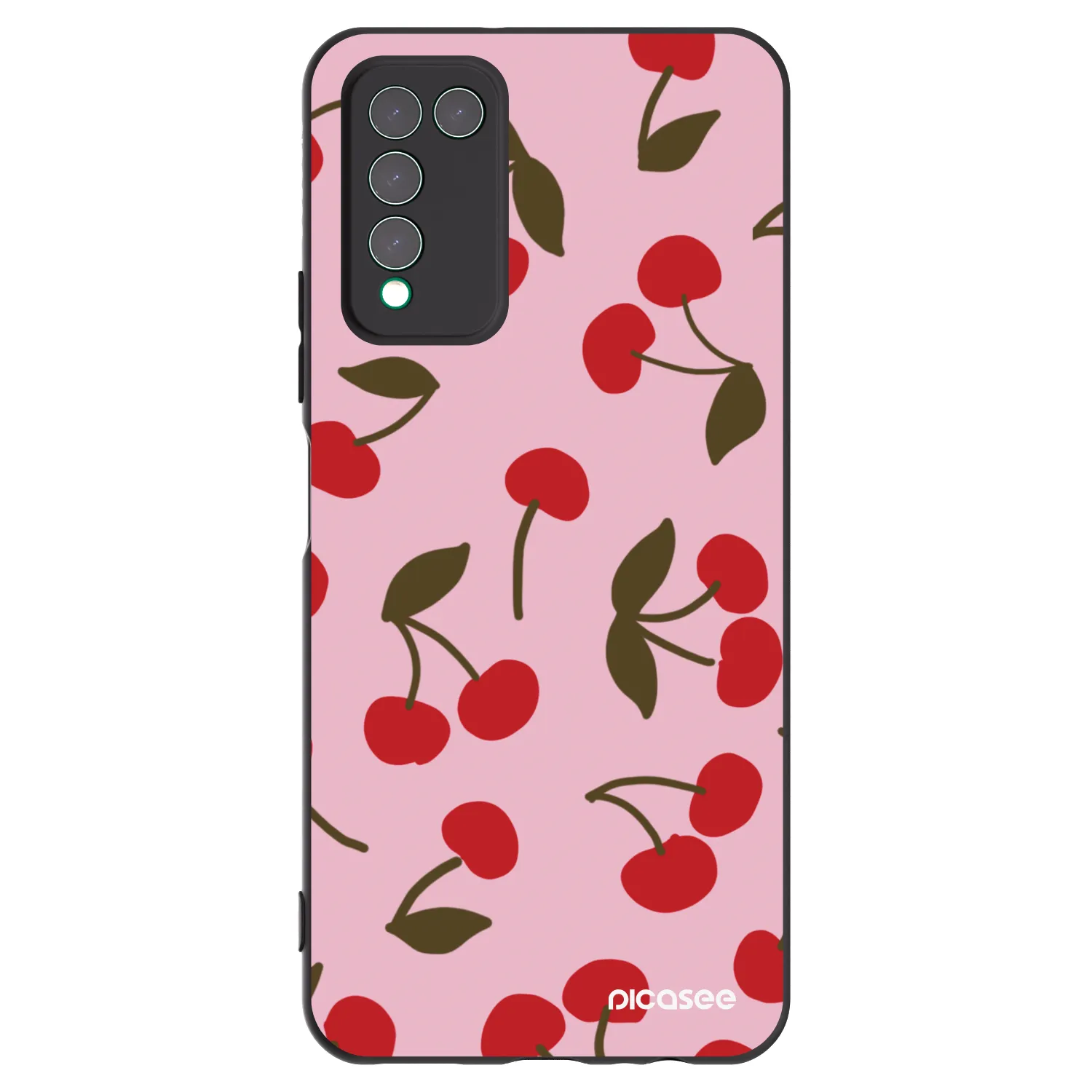 Picasee silikonowe czarne etui na Honor 10X Lite - Cherry