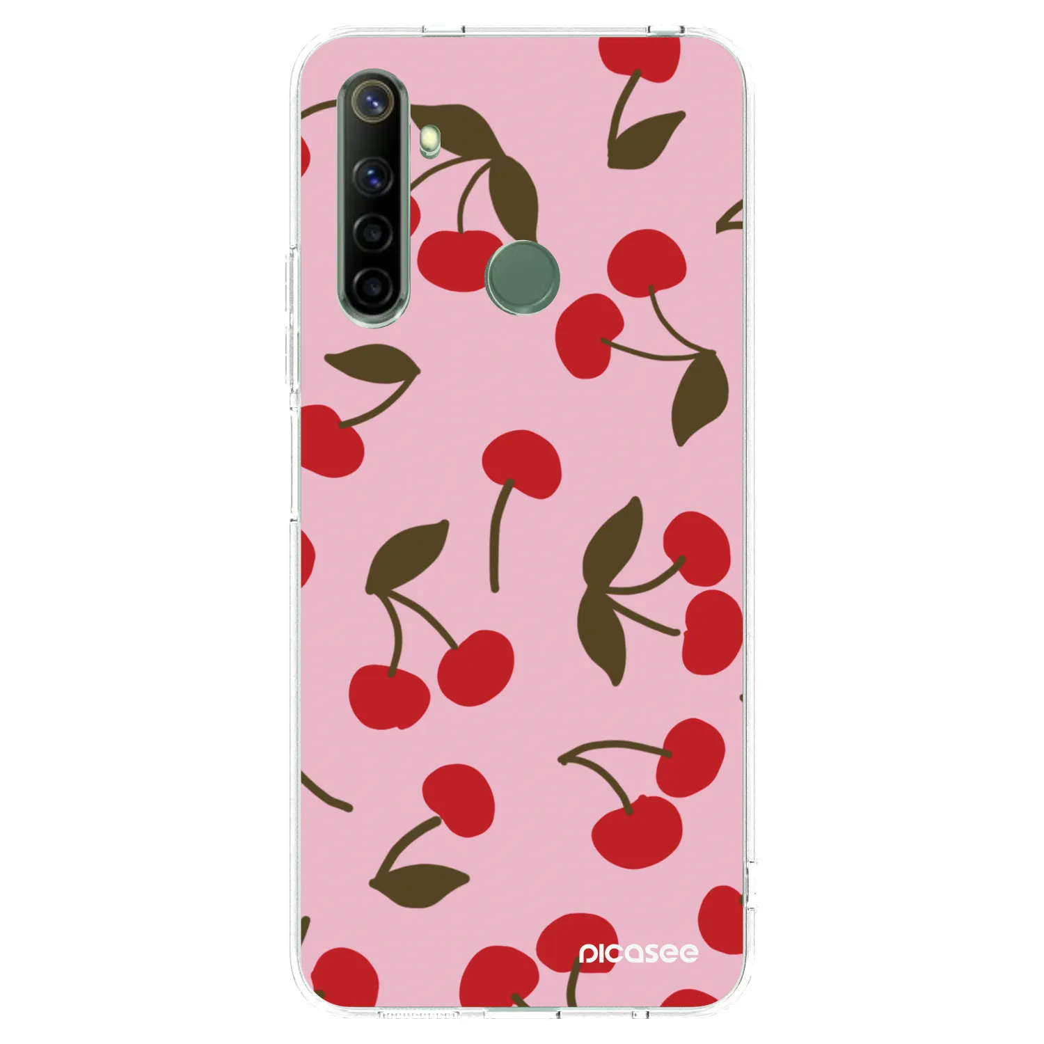 Picasee silikonowe przeźroczyste etui na Realme 6i - Cherry