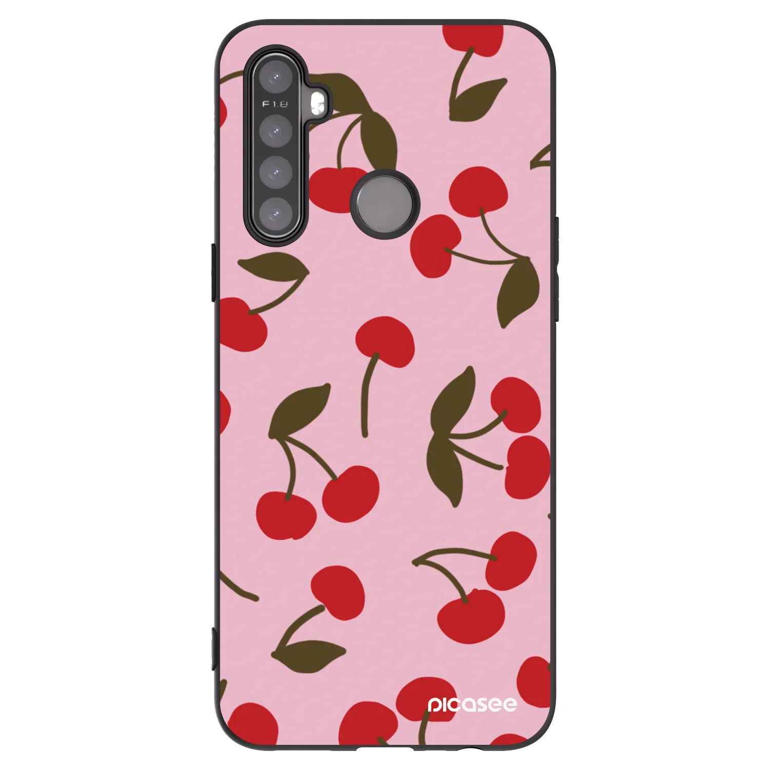 Picasee silikonowe czarne etui na Realme 6i - Cherry