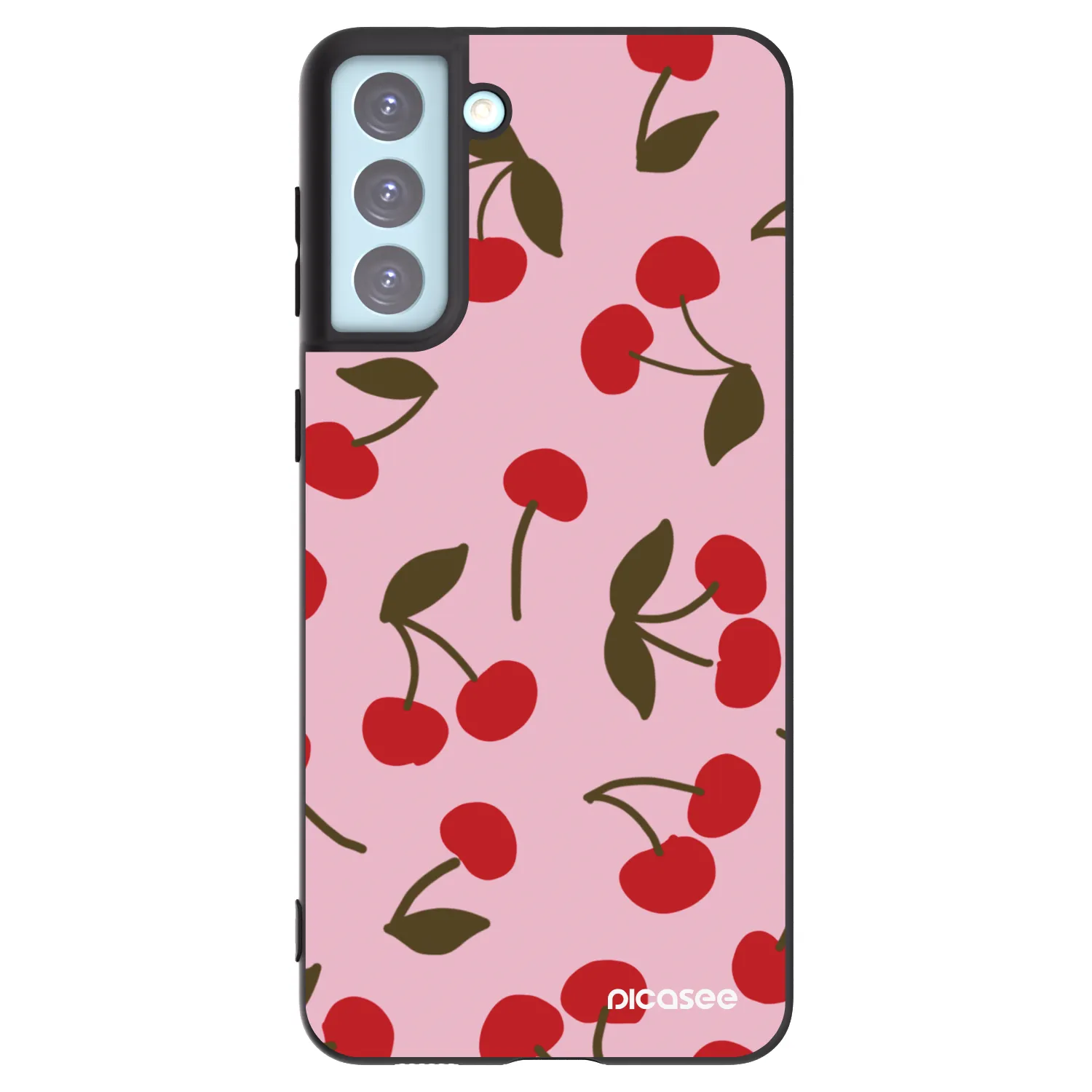 Picasee silikonowe czarne etui na Samsung Galaxy S21+ 5G G996F - Cherry