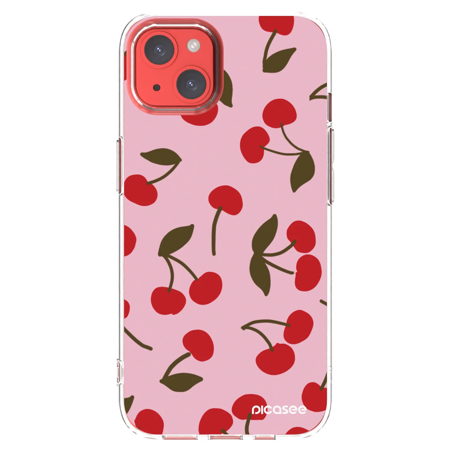 Picasee silikonowe przeźroczyste etui na Apple iPhone 13 - Cherry