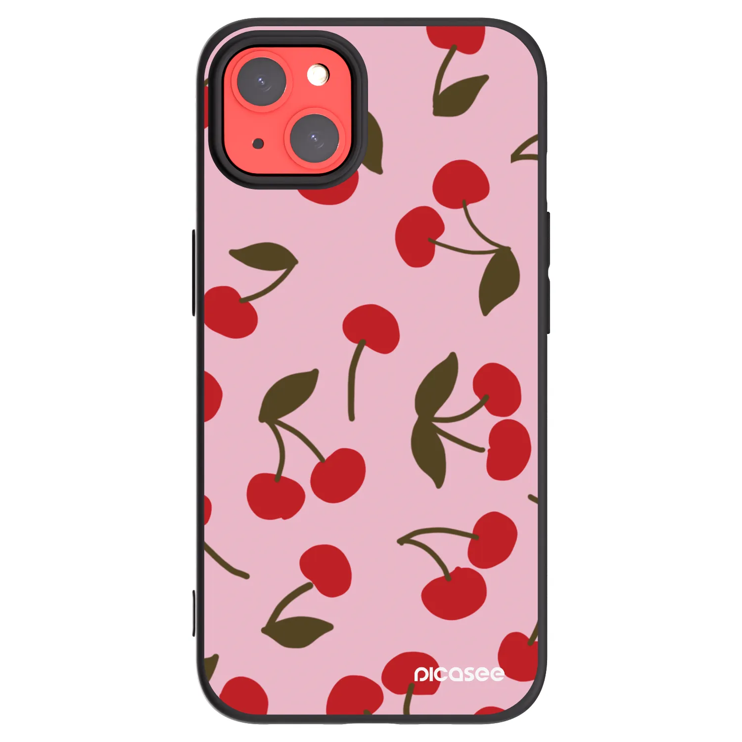 Picasee silikonowe czarne etui na Apple iPhone 13 - Cherry