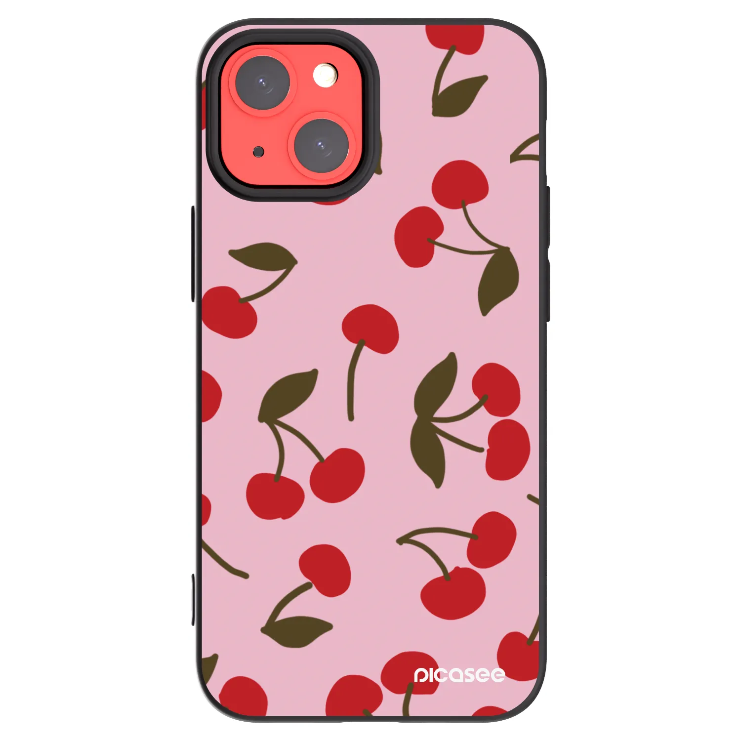 Picasee silikonowe czarne etui na Apple iPhone 13 mini - Cherry