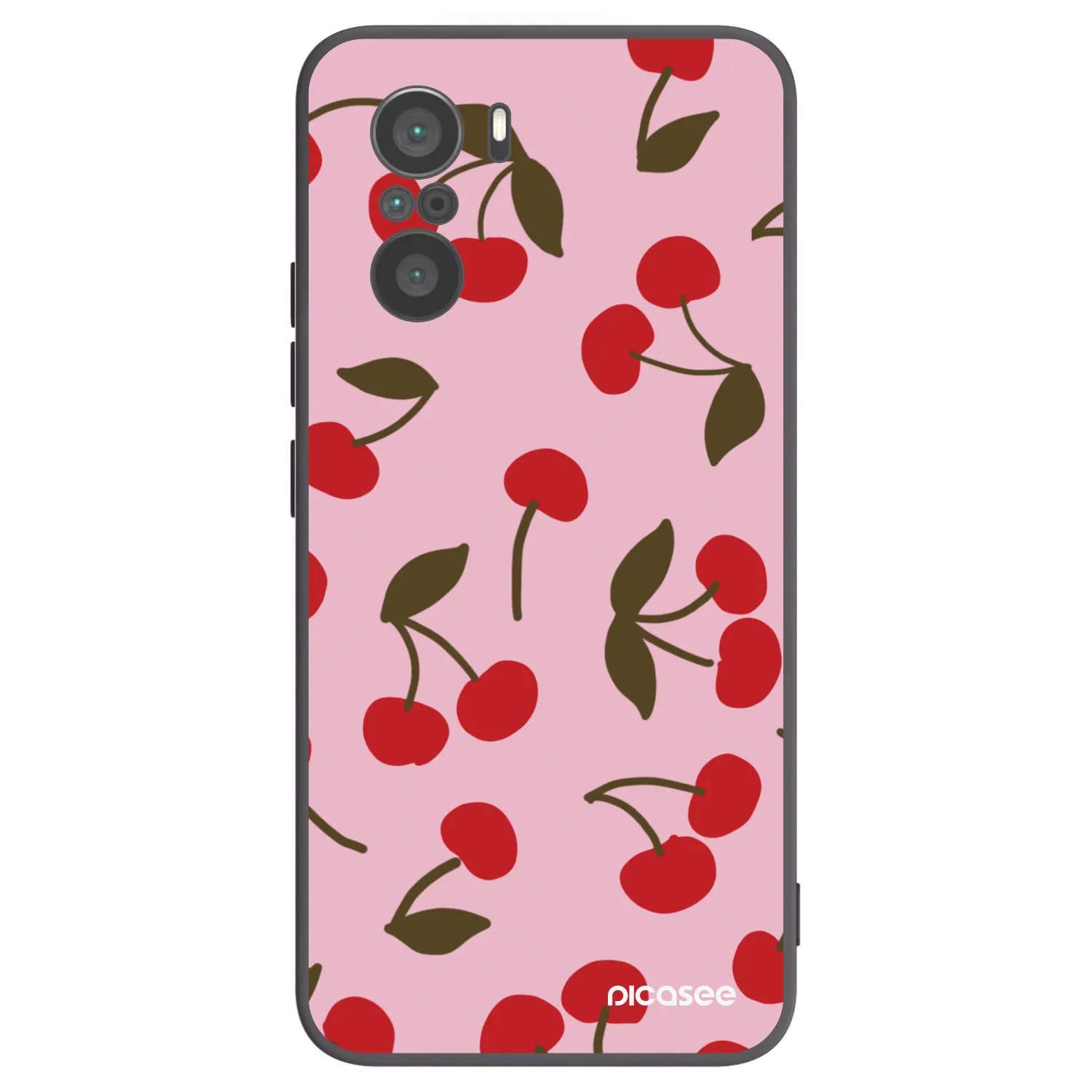 Picasee silikonowe czarne etui na Xiaomi Poco F3 - Cherry
