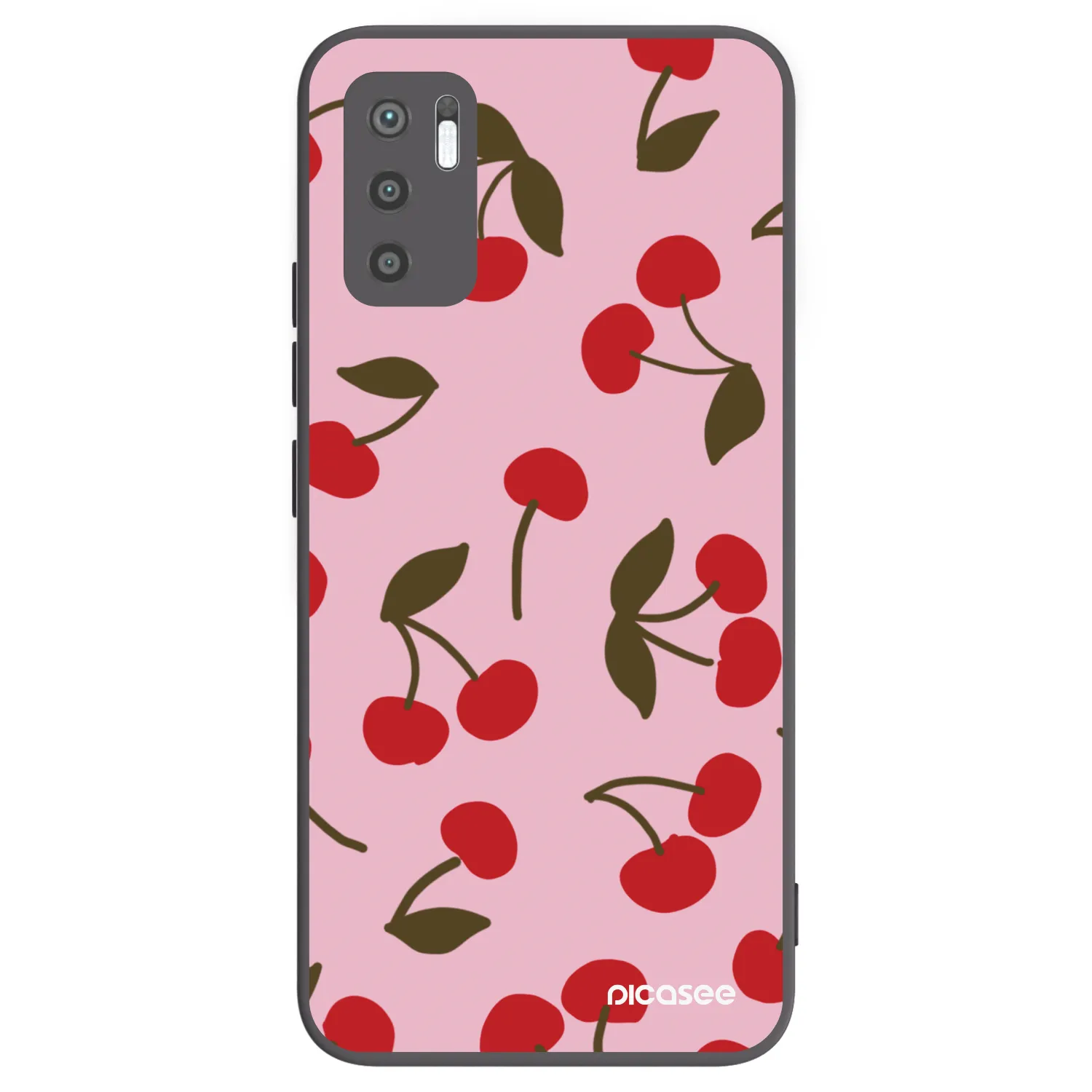 Picasee silikonowe czarne etui na Xiaomi Redmi Note 10 5G - Cherry