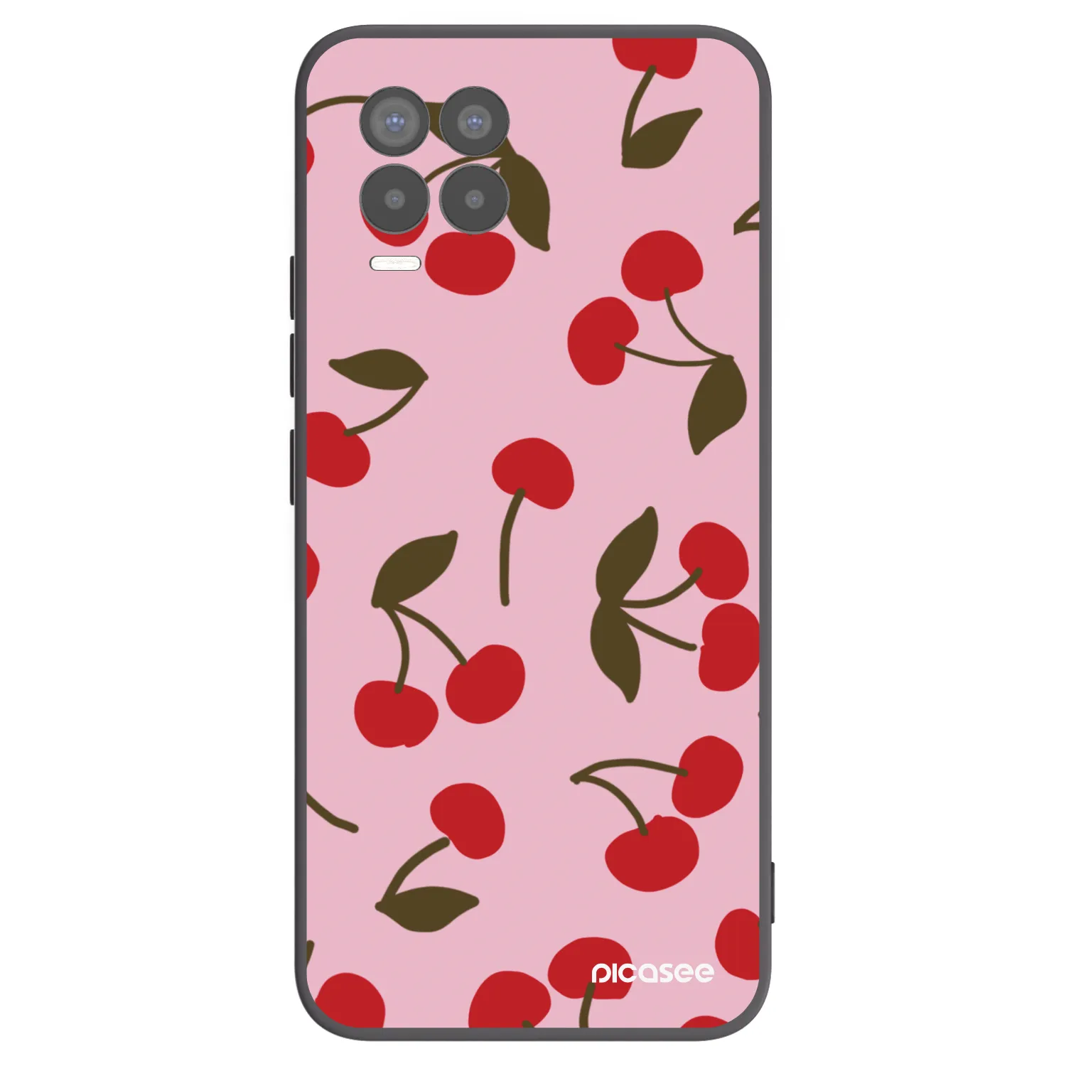 Picasee silikonowe czarne etui na Realme 8 4G - Cherry