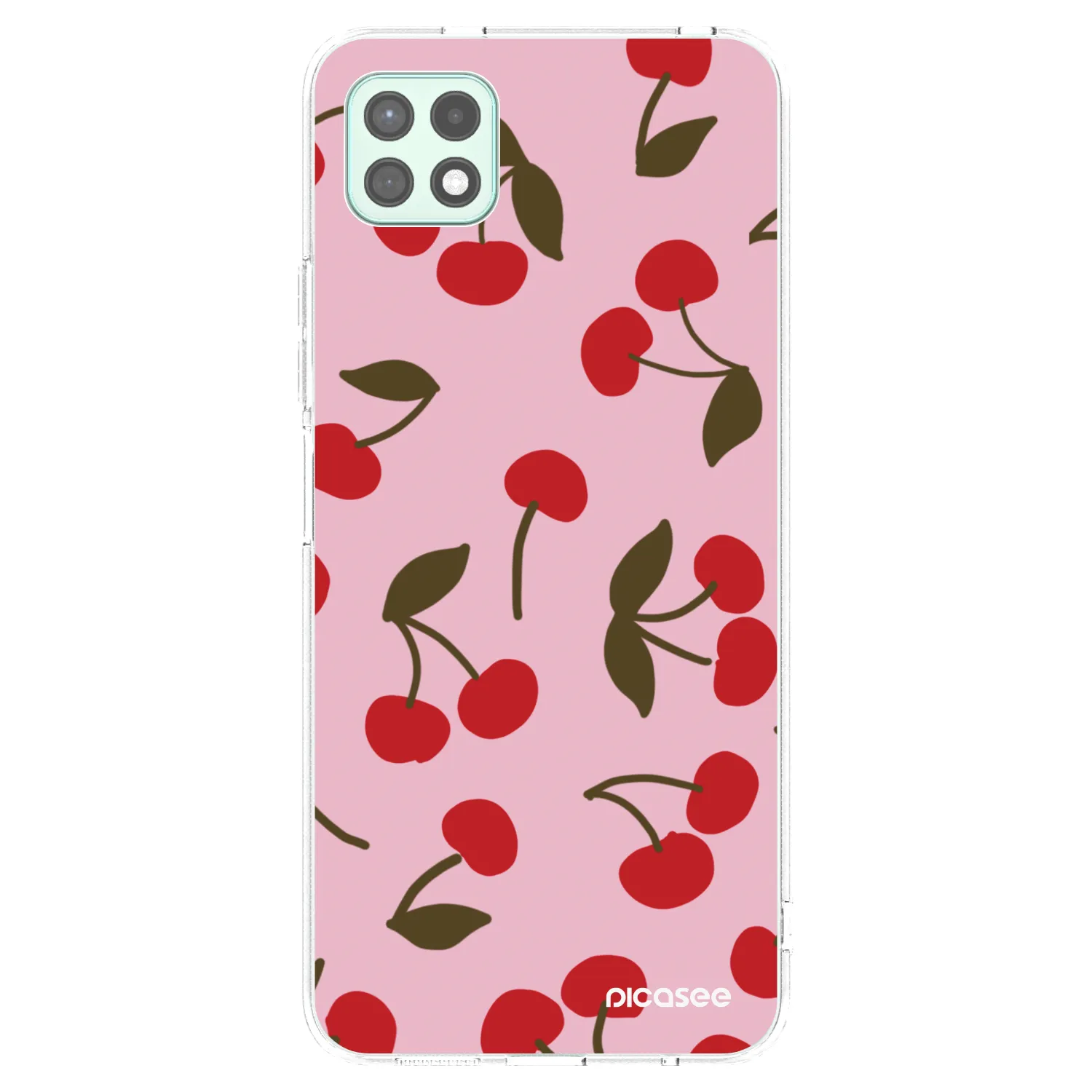 Picasee silikonowe przeźroczyste etui na Samsung Galaxy A22 A226B 5G - Cherry