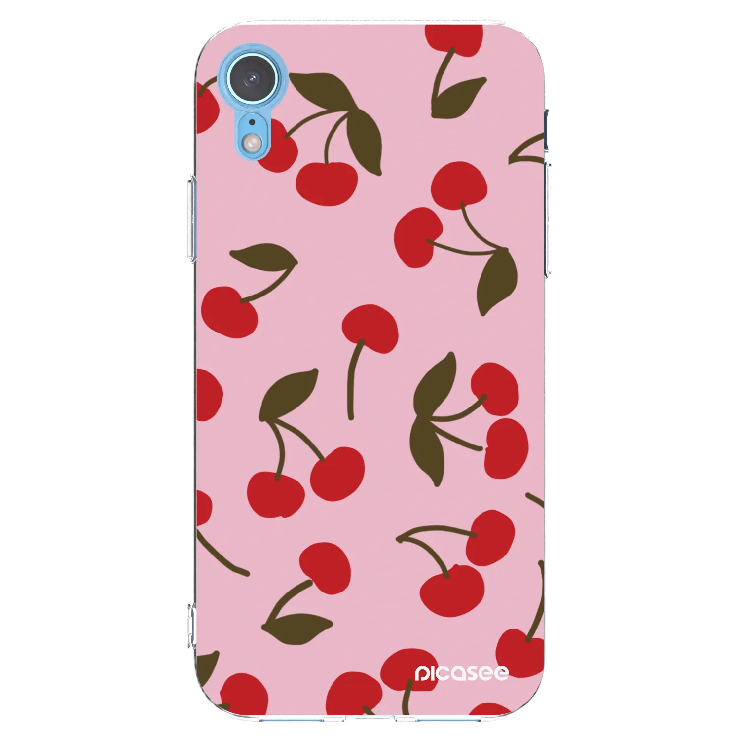 Picasee silikonowe przeźroczyste etui na Apple iPhone XR - Cherry