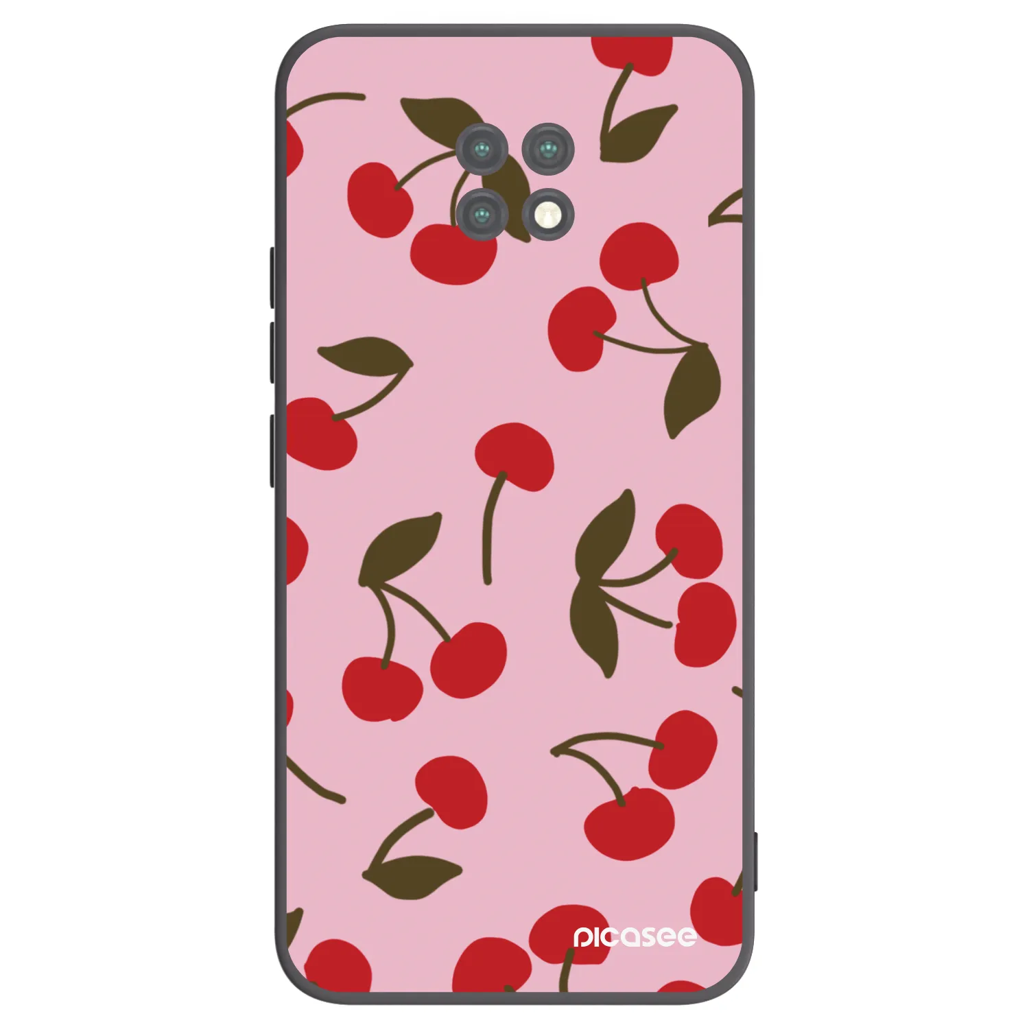 Picasee silikonowe czarne etui na Xiaomi Redmi Note 9T - Cherry