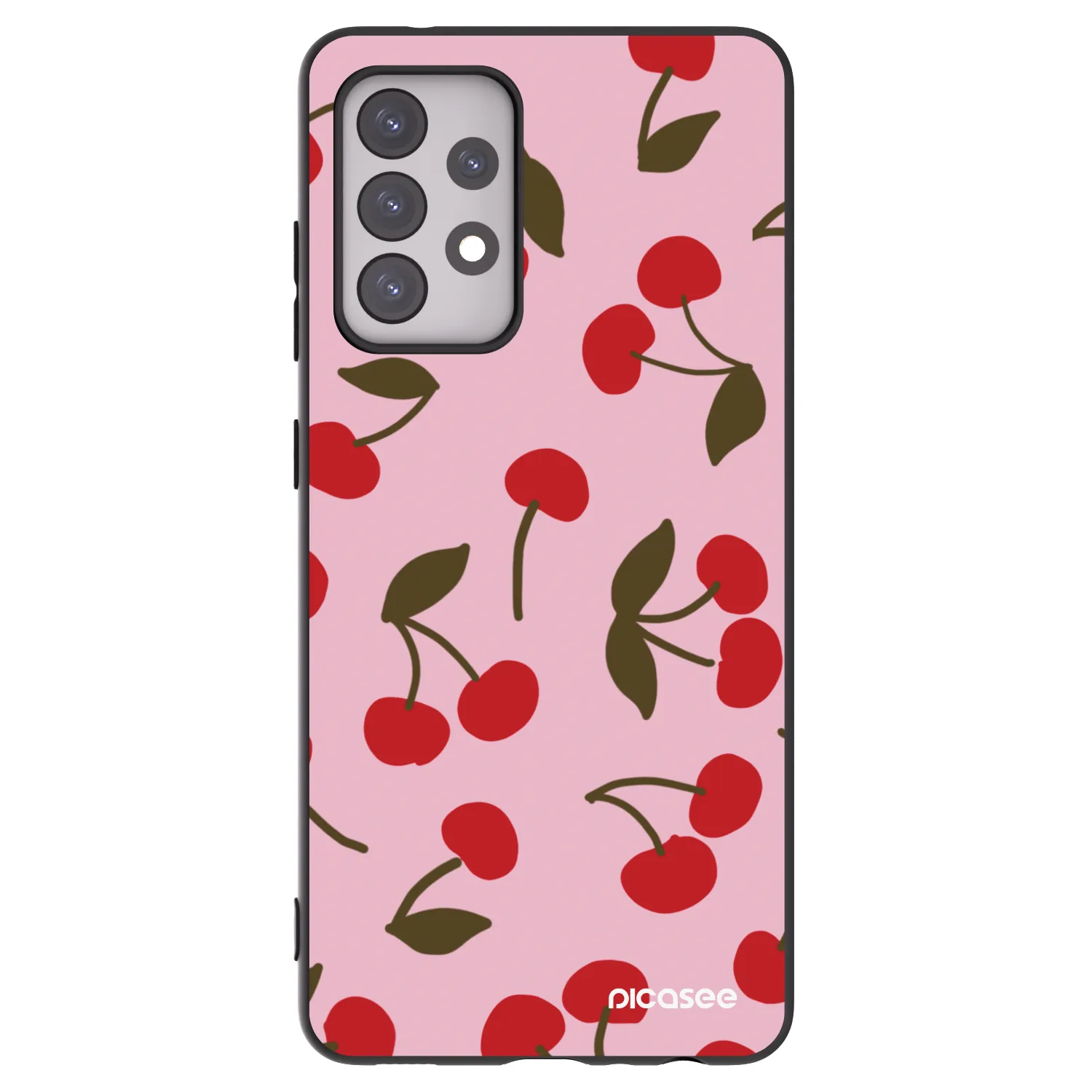 Picasee silikonowe czarne etui na Samsung Galaxy A52s 5G A528B - Cherry