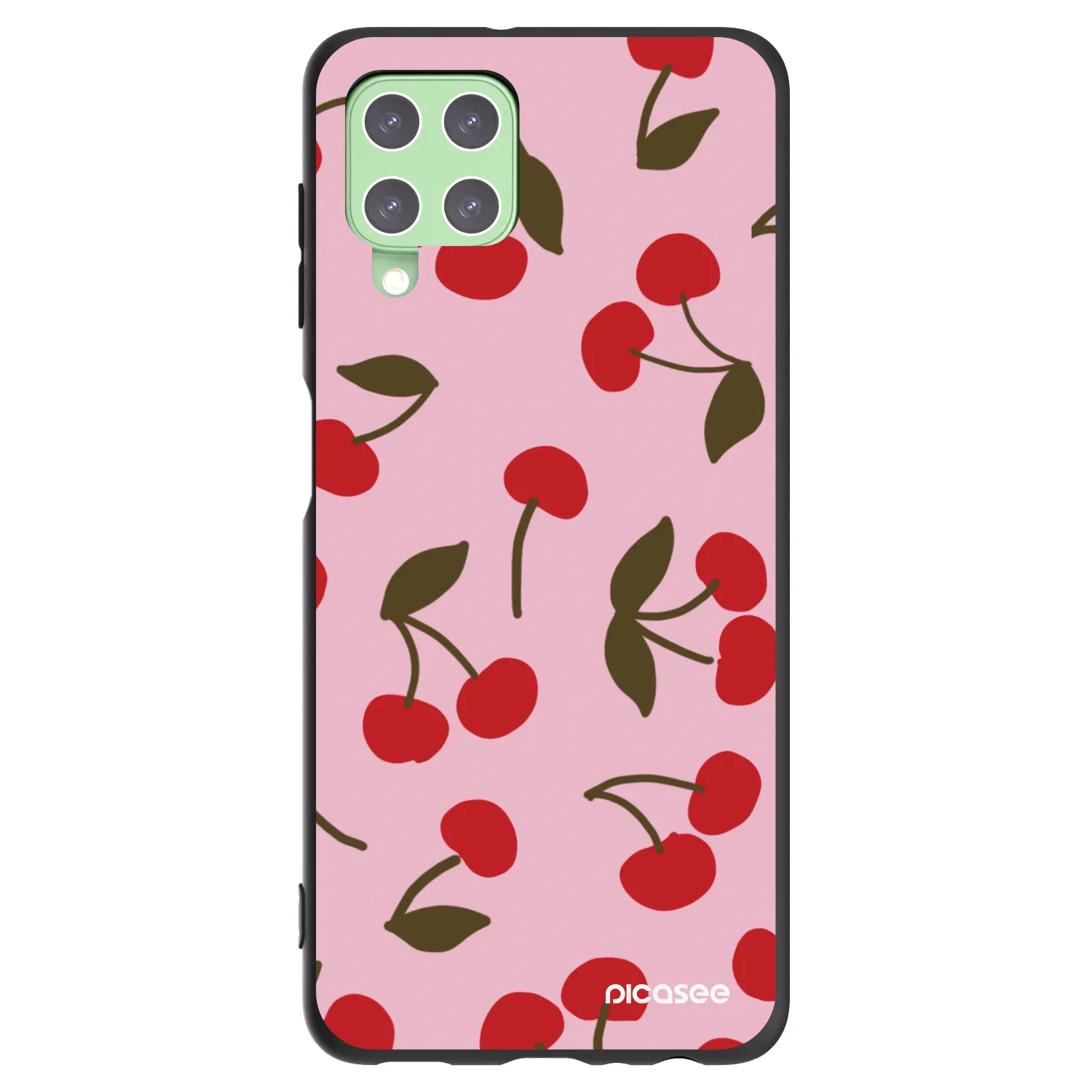 Picasee silikonowe czarne etui na Samsung Galaxy A22 A225F 4G - Cherry