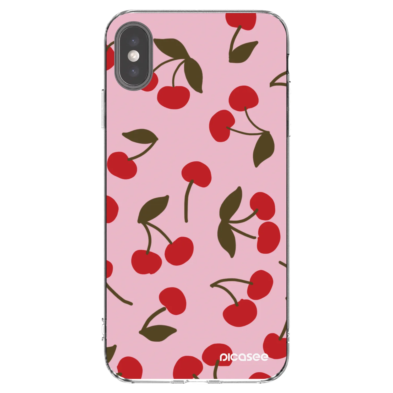 Picasee silikonowe przeźroczyste etui na Apple iPhone XS Max - Cherry