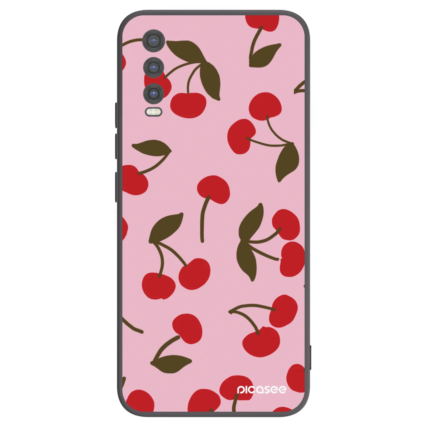 Picasee silikonowe czarne etui na Vivo Y20s - Cherry