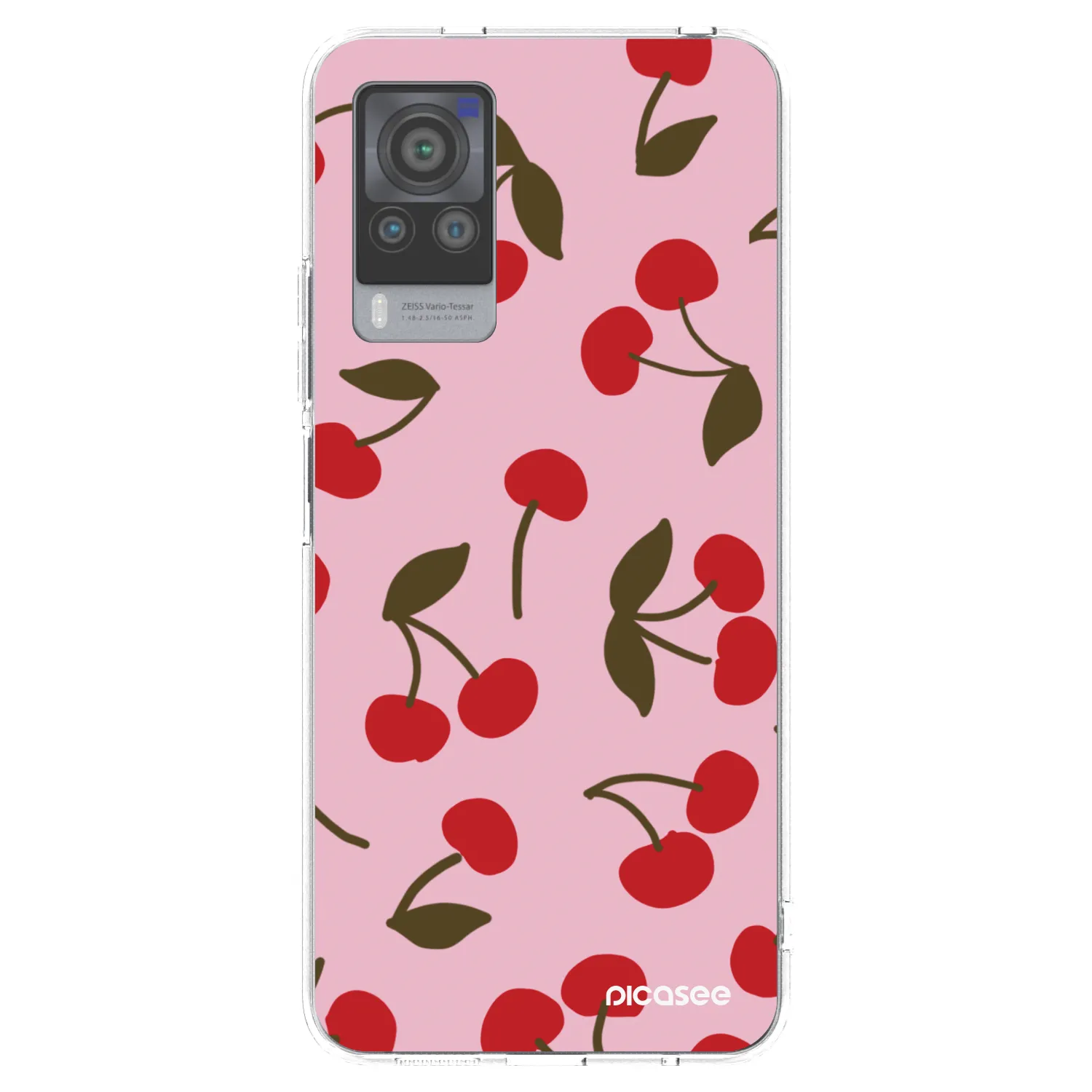 Picasee silikonowe przeźroczyste etui na Vivo X60 Pro 5G - Cherry