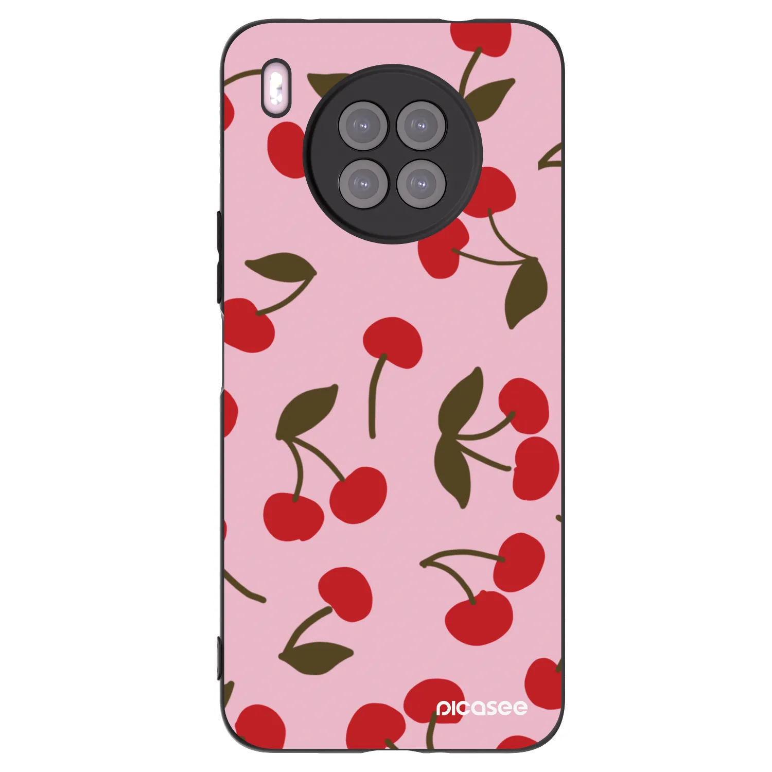 Picasee silikonowe czarne etui na Huawei Nova 8i - Cherry