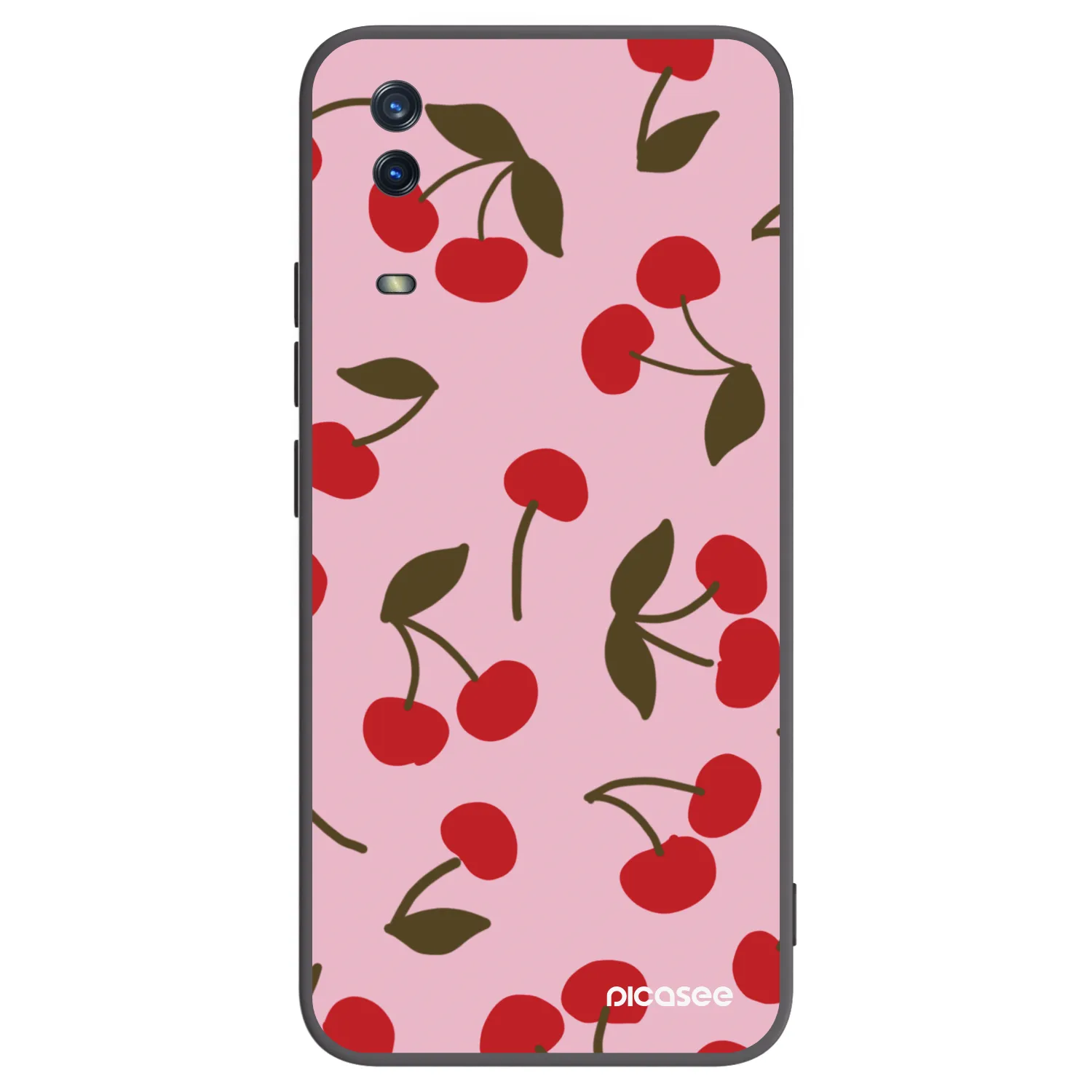 Picasee silikonowe czarne etui na Vivo Y11s - Cherry
