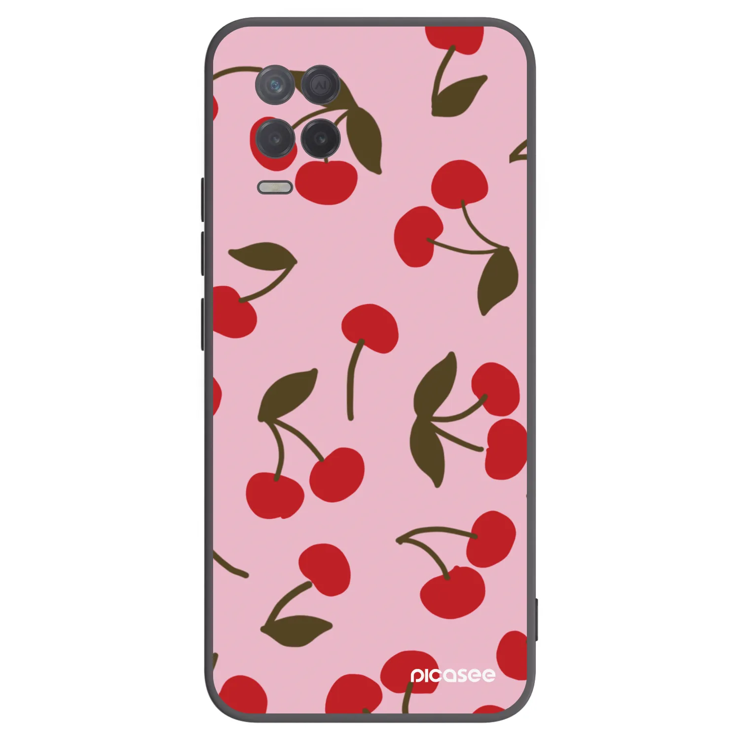 Picasee silikonowe czarne etui na Realme 8 5G - Cherry