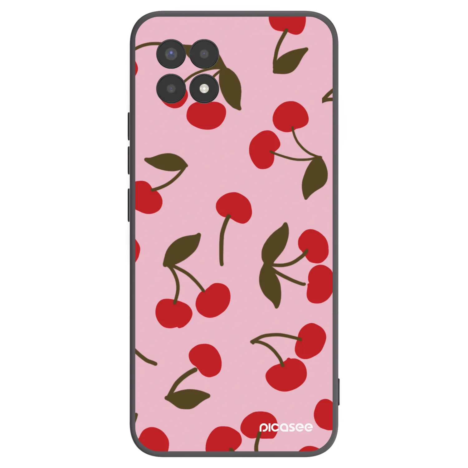 Picasee silikonowe czarne etui na Realme 8i - Cherry