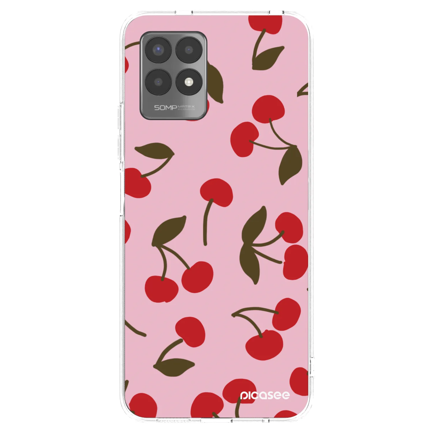 Picasee silikonowe przeźroczyste etui na Realme 8i - Cherry