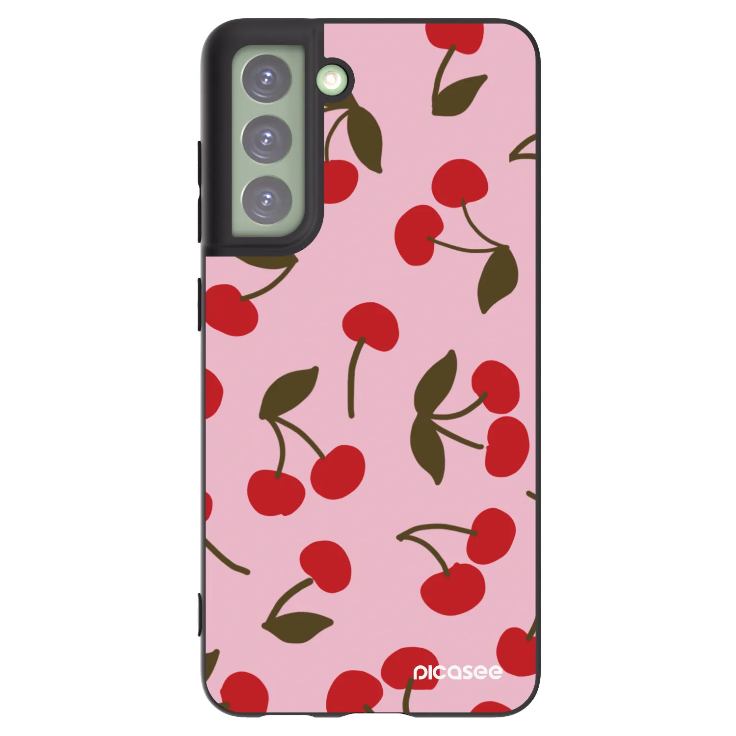 Picasee silikonowe czarne etui na Samsung Galaxy S21 FE 5G - Cherry
