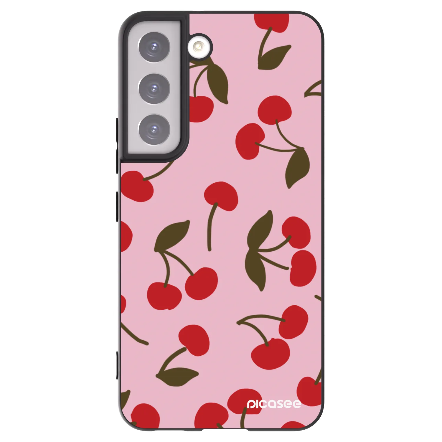 Picasee silikonowe czarne etui na Samsung Galaxy S22 5G - Cherry