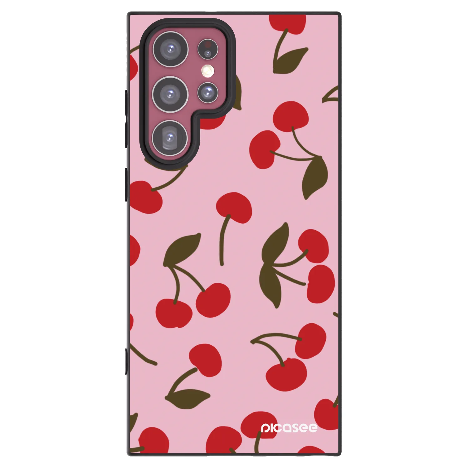 Picasee silikonowe czarne etui na Samsung Galaxy S22 Ultra 5G - Cherry