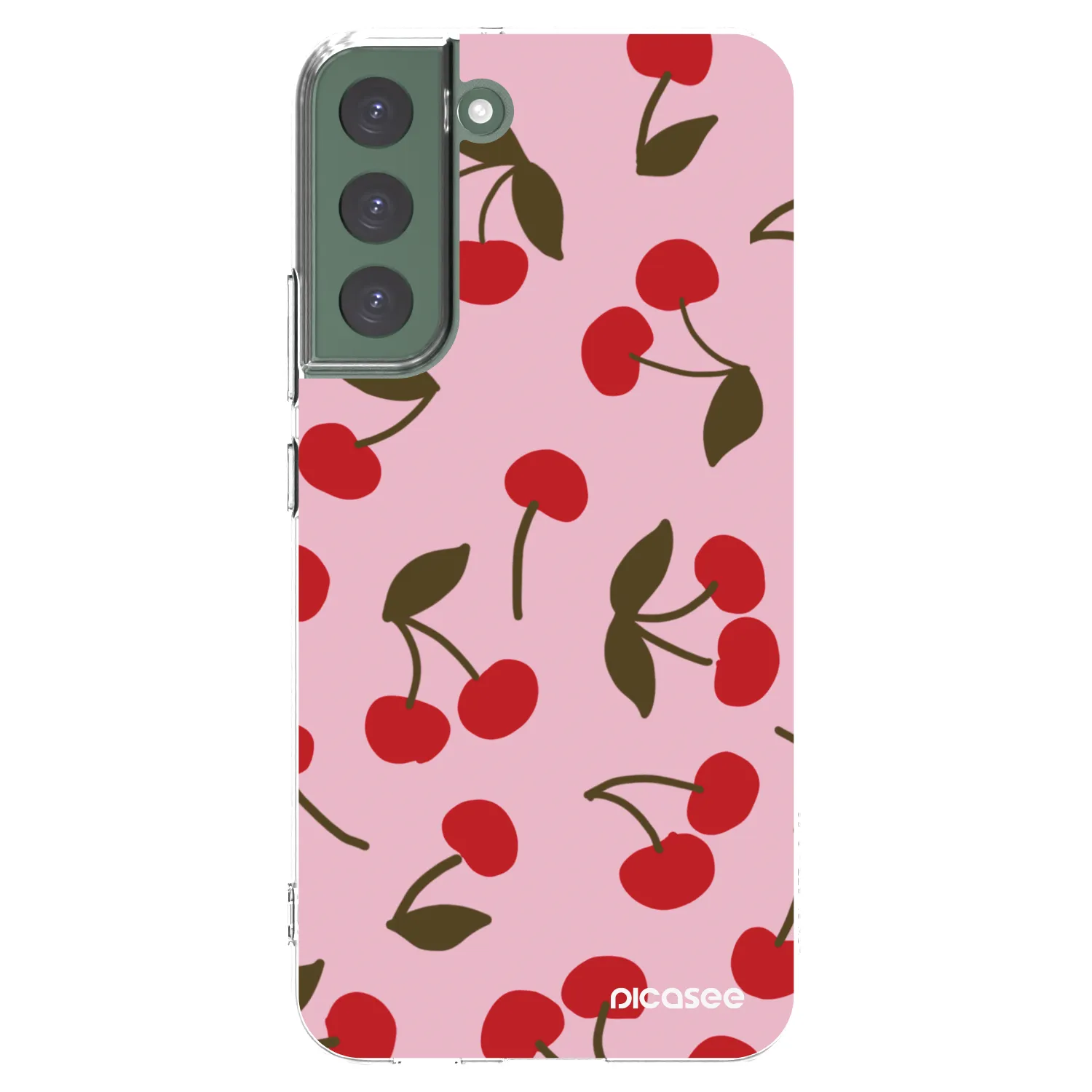 Picasee silikonowe przeźroczyste etui na Samsung Galaxy S22+ 5G - Cherry