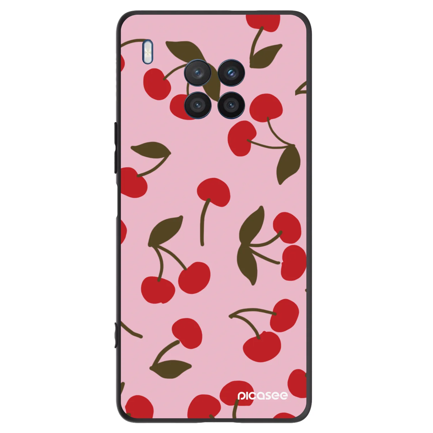 Picasee silikonowe czarne etui na Honor 50 Lite - Cherry