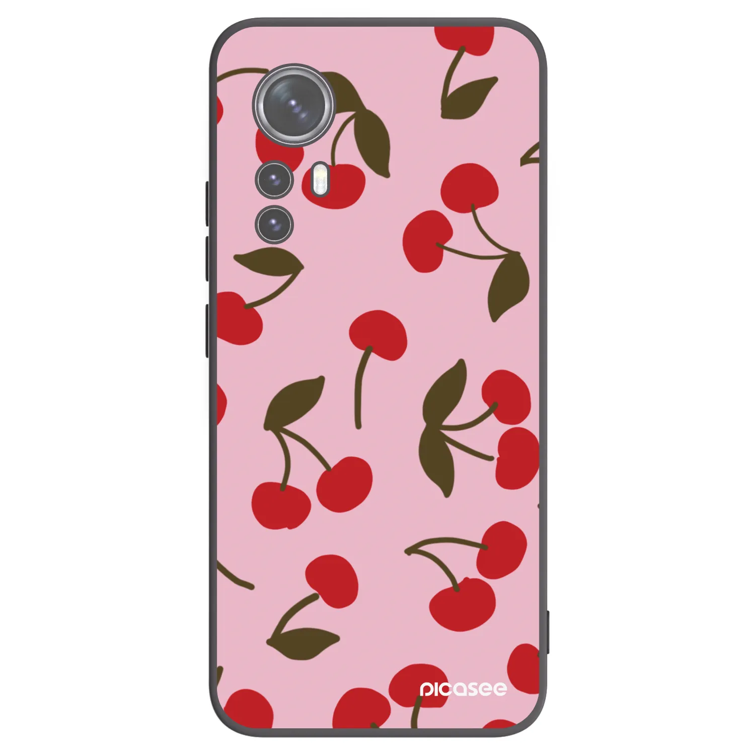 Picasee silikonowe czarne etui na Xiaomi 12X - Cherry