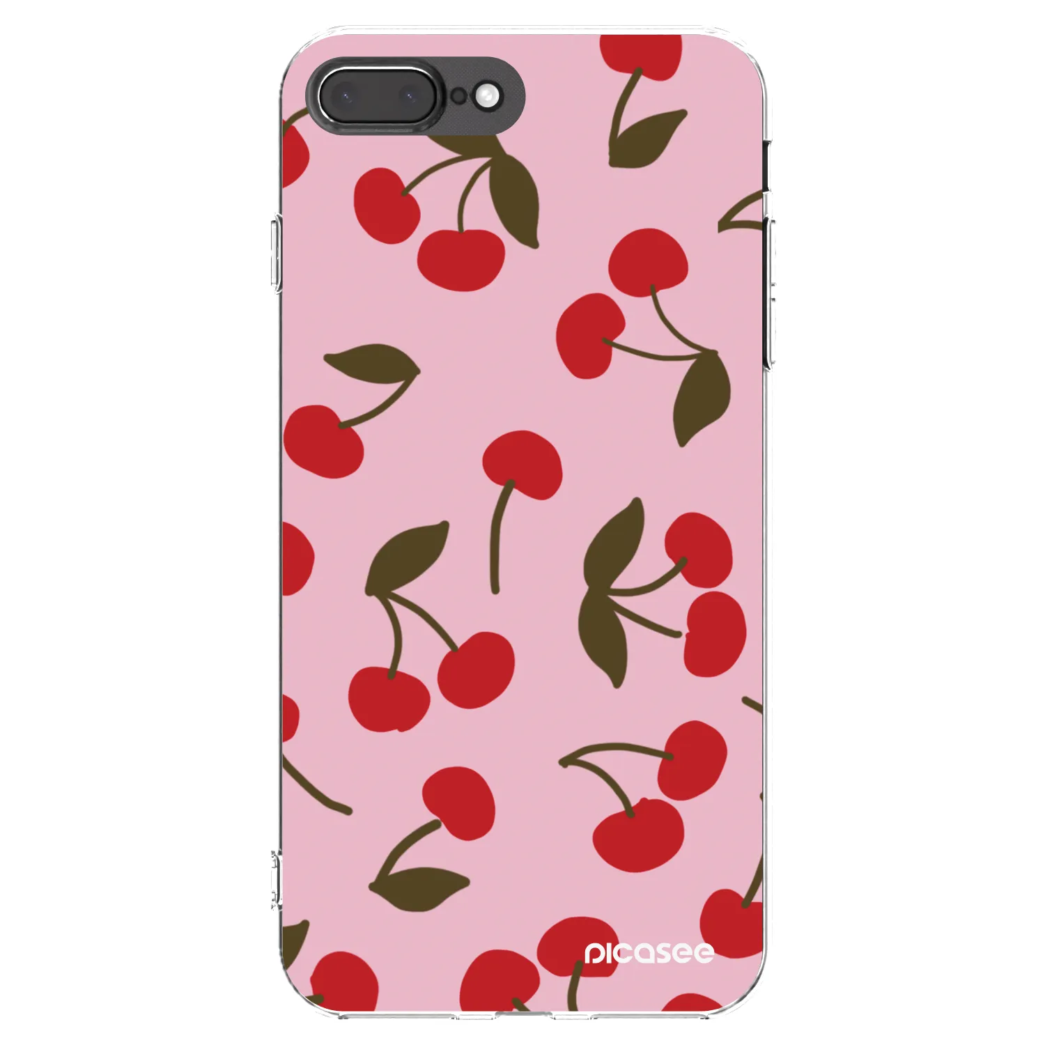 Picasee silikonowe przeźroczyste etui na Apple iPhone 8 Plus - Cherry