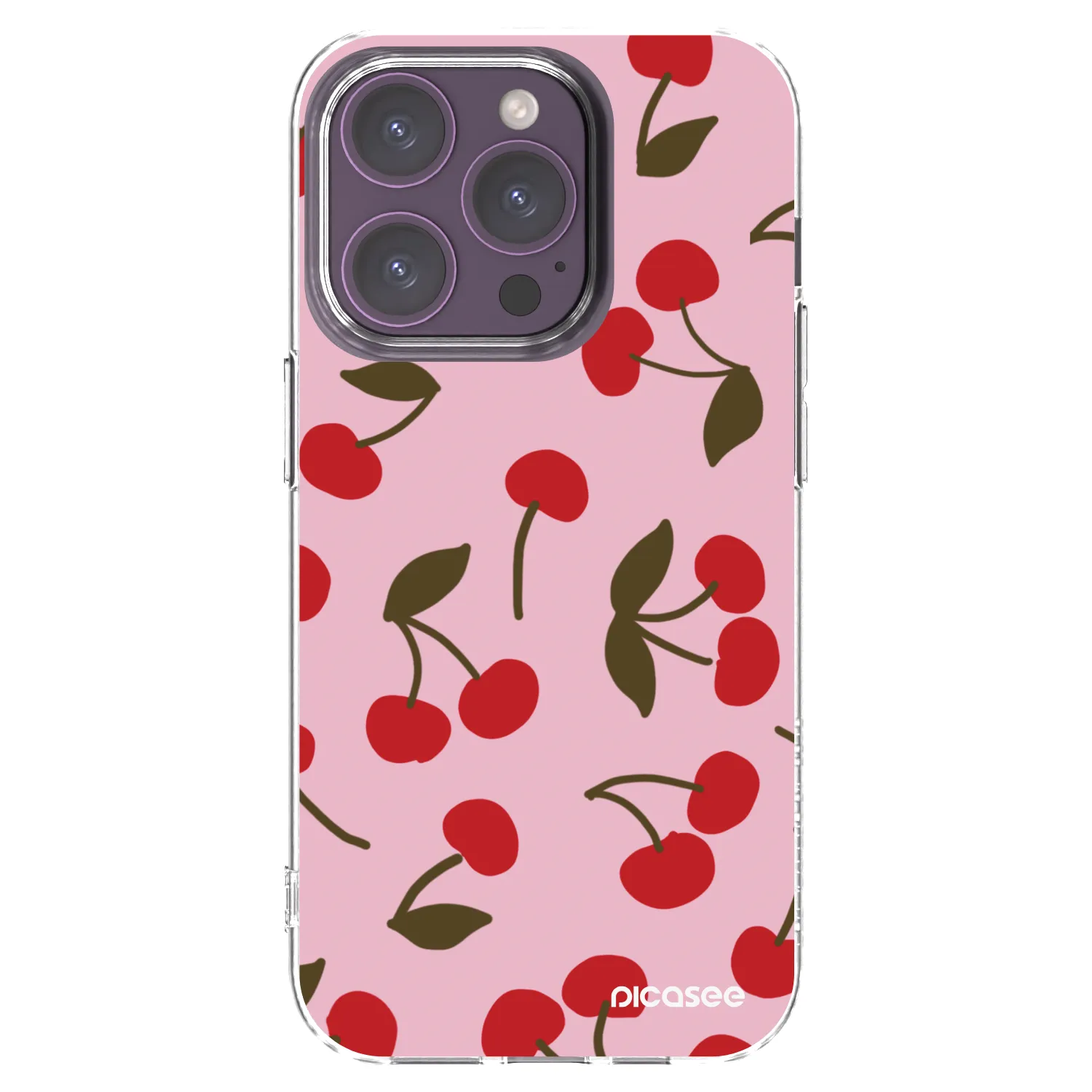 Picasee silikonowe przeźroczyste etui na Apple iPhone 14 Pro - Cherry