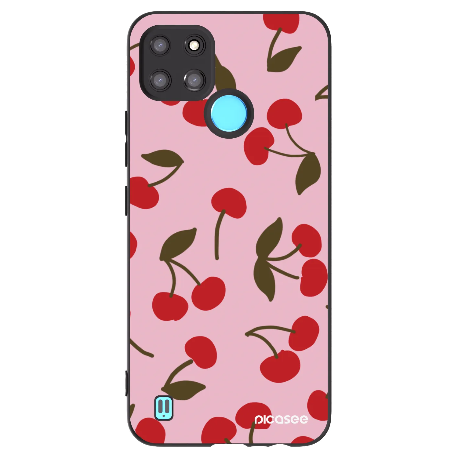 Picasee silikonowe czarne etui na Realme C21Y - Cherry