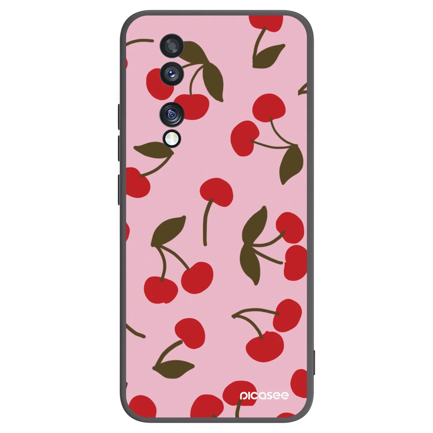 Picasee silikonowe czarne etui na Honor 70 - Cherry