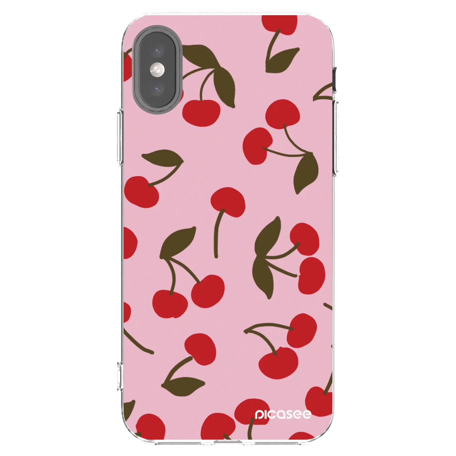 Picasee silikonowe przeźroczyste etui na Apple iPhone X/XS - Cherry