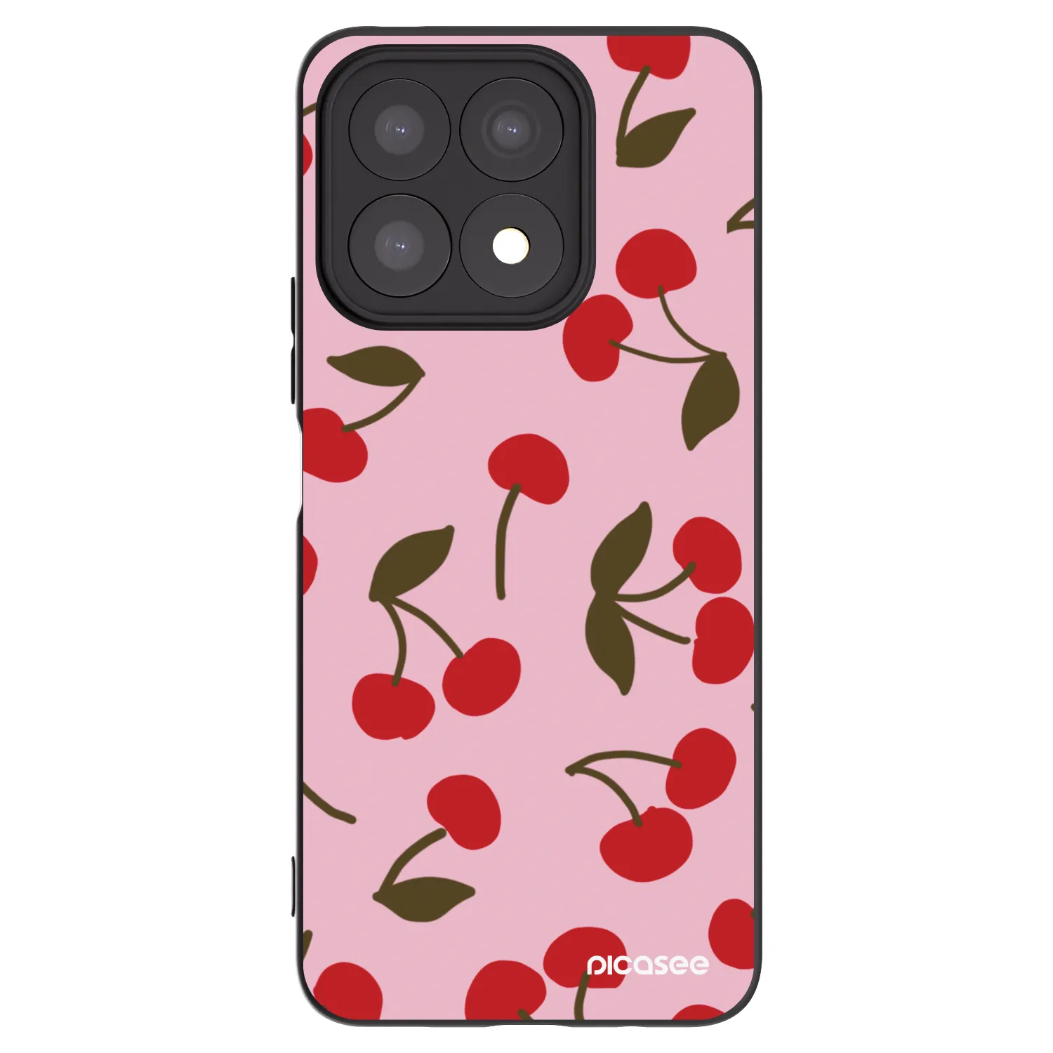 Picasee silikonowe czarne etui na Honor X8a - Cherry