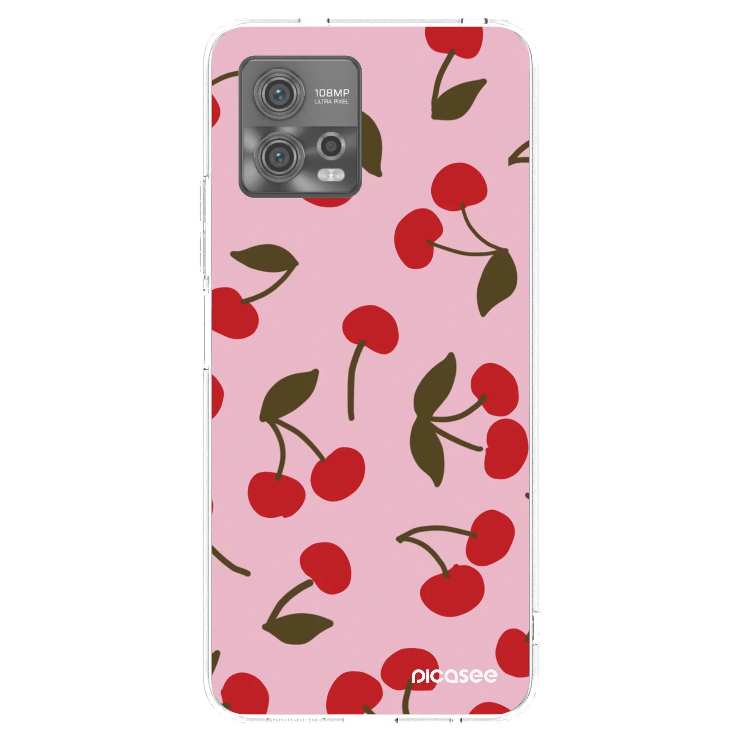 Picasee silikonowe przeźroczyste etui na Motorola Moto G72 - Cherry