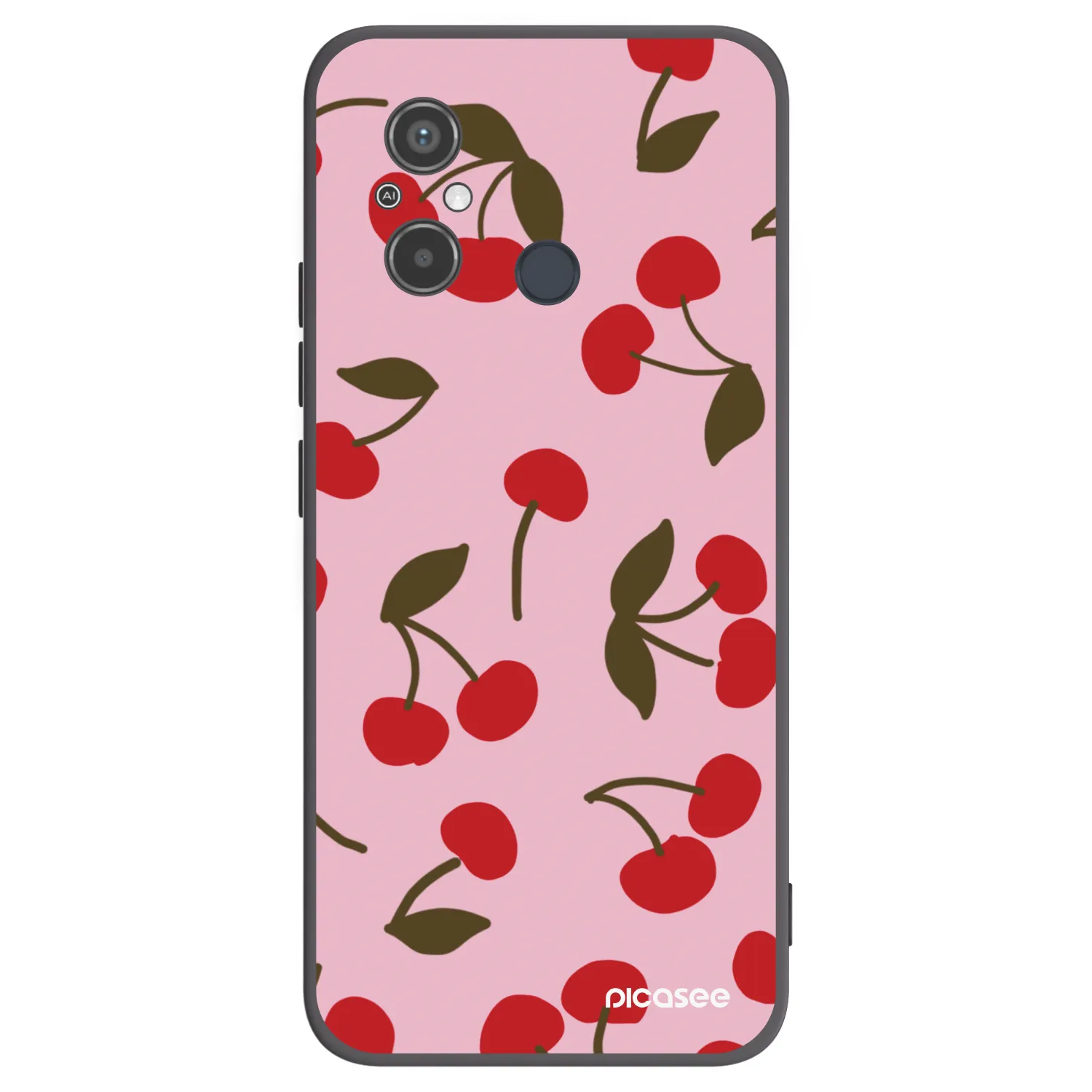 Picasee silikonowe czarne etui na Xiaomi Redmi 12C - Cherry