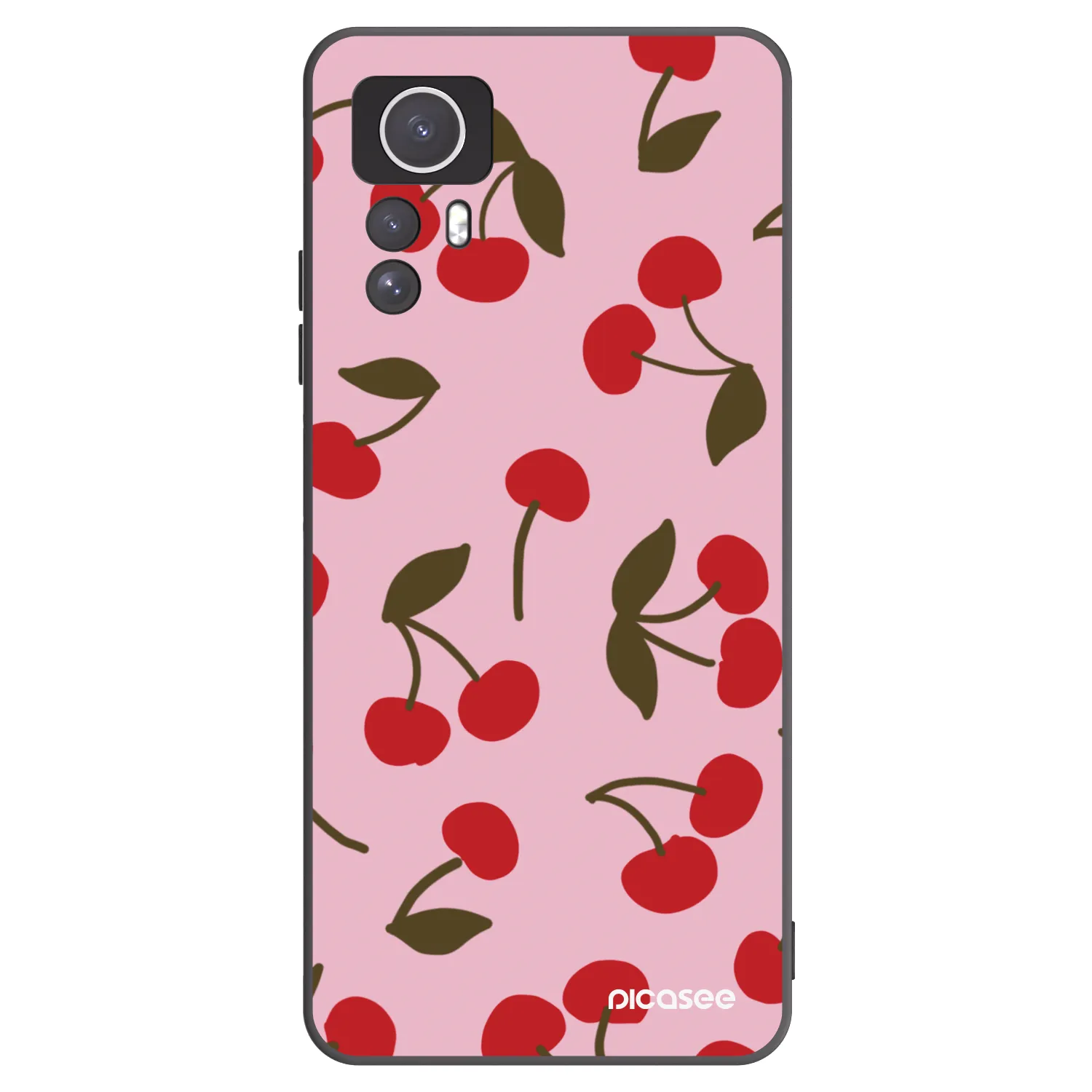 Picasee silikonowe czarne etui na Xiaomi Redmi Note 12S - Cherry
