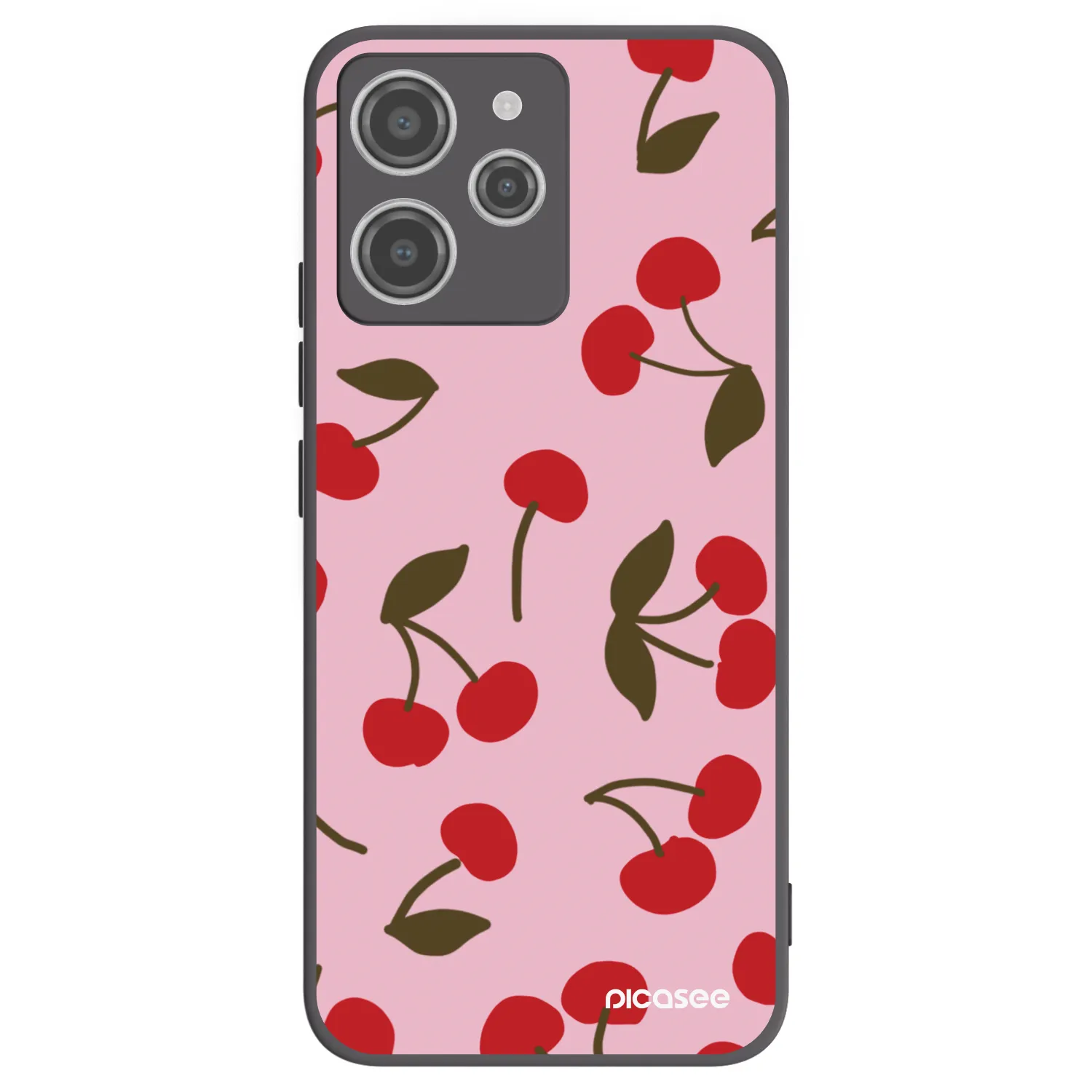 Picasee silikonowe czarne etui na Xiaomi Redmi 12 4G - Cherry