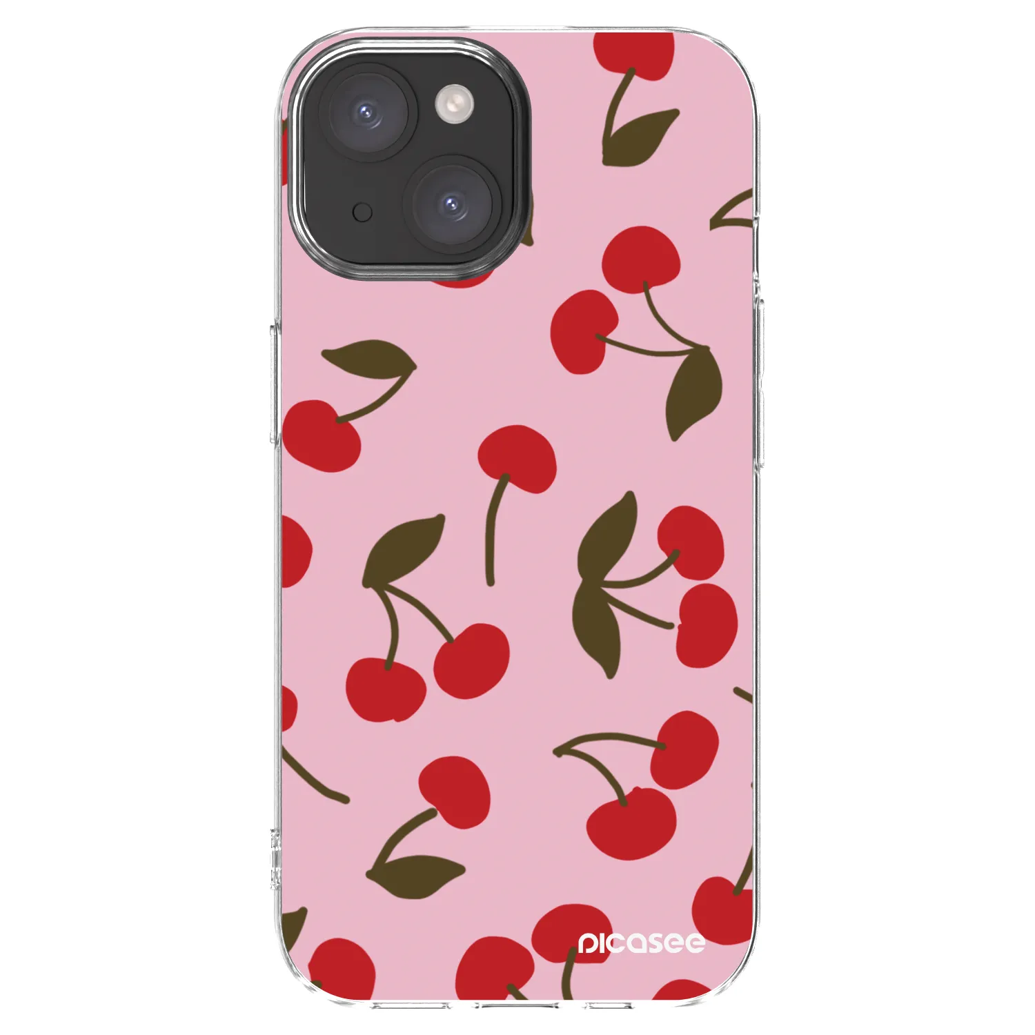 Picasee silikonowe przeźroczyste etui na Apple iPhone 15 - Cherry