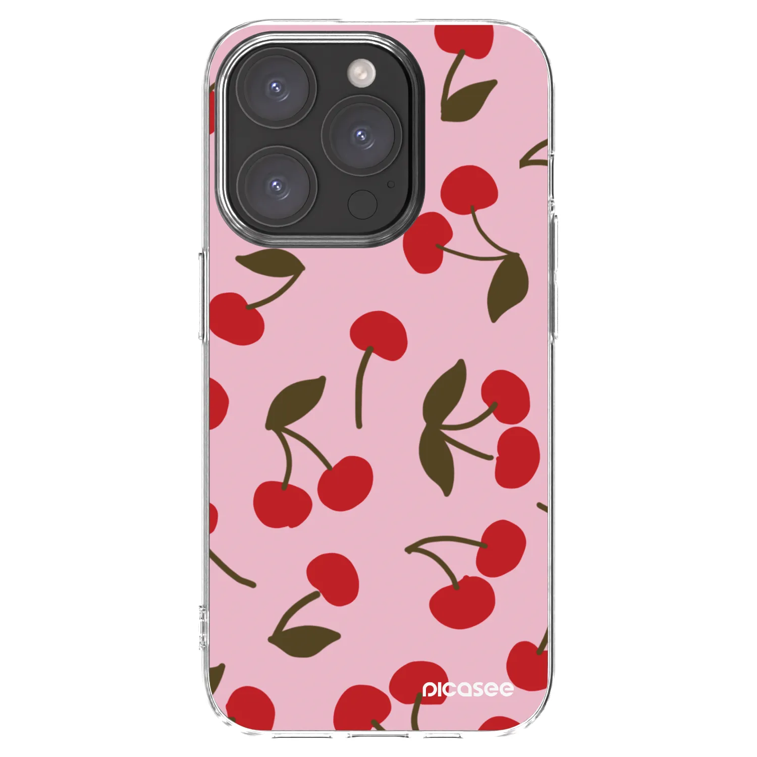 Picasee silikonowe przeźroczyste etui na Apple iPhone 15 Pro - Cherry