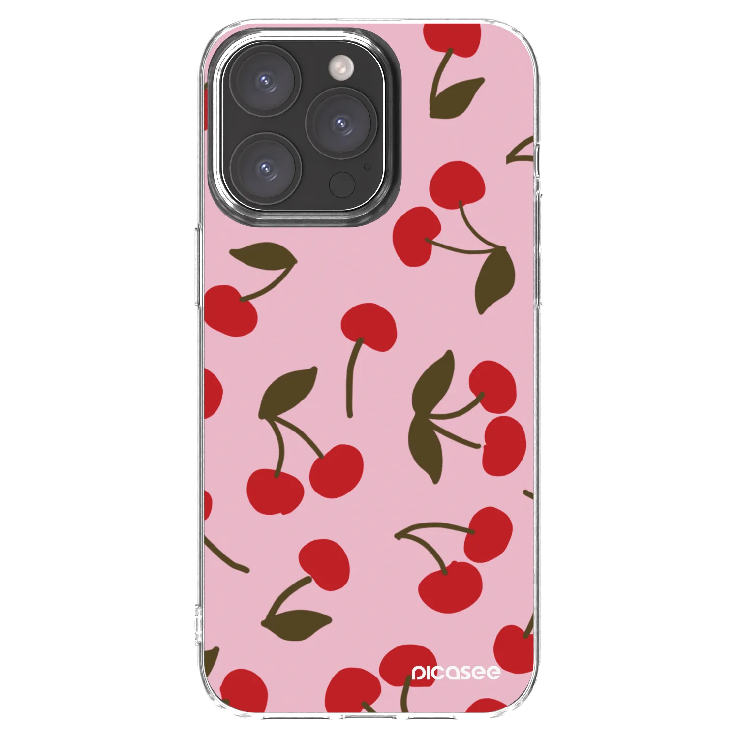 Picasee silikonowe przeźroczyste etui na Apple iPhone 15 Pro Max - Cherry