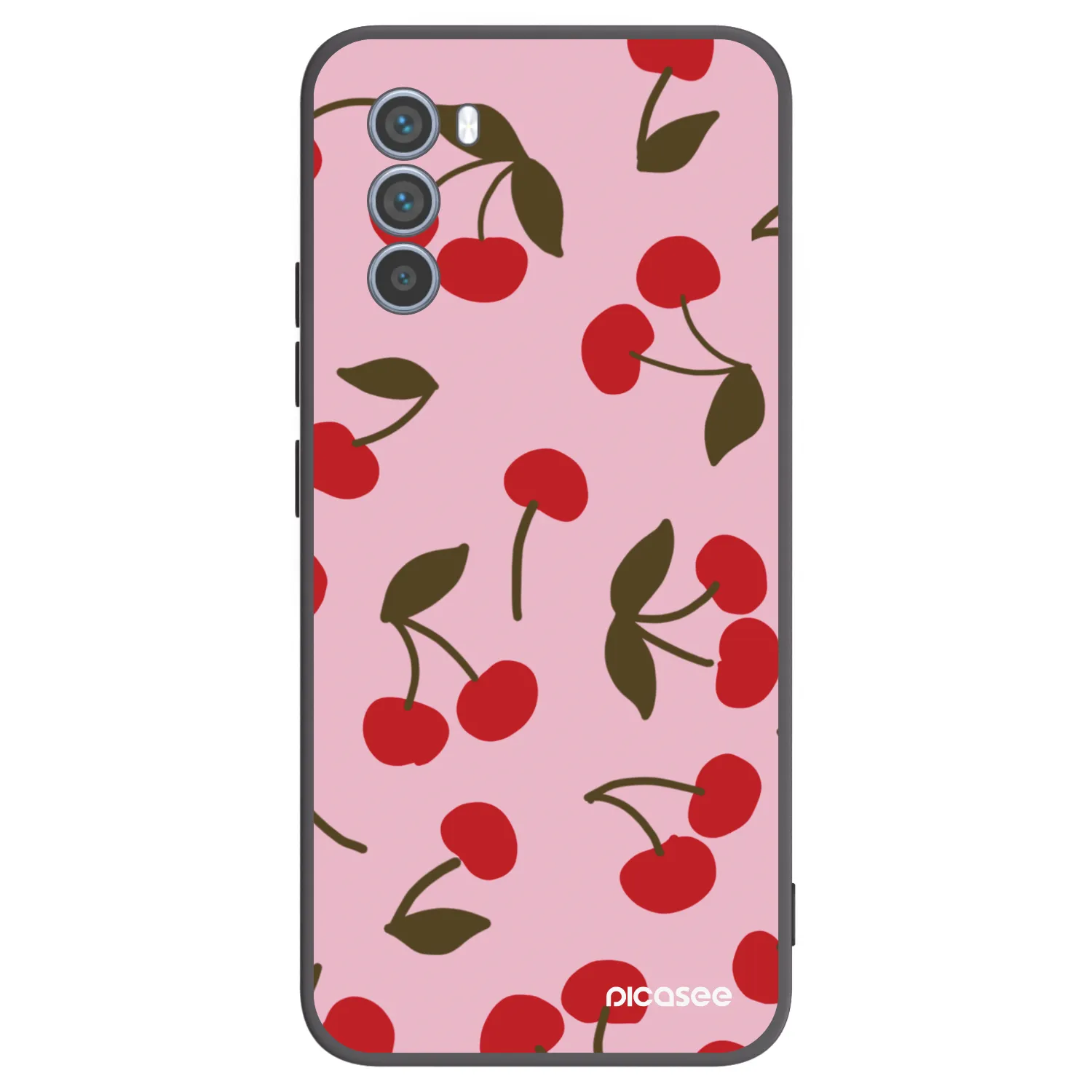 Picasee silikonowe czarne etui na Motorola Moto G62 - Cherry