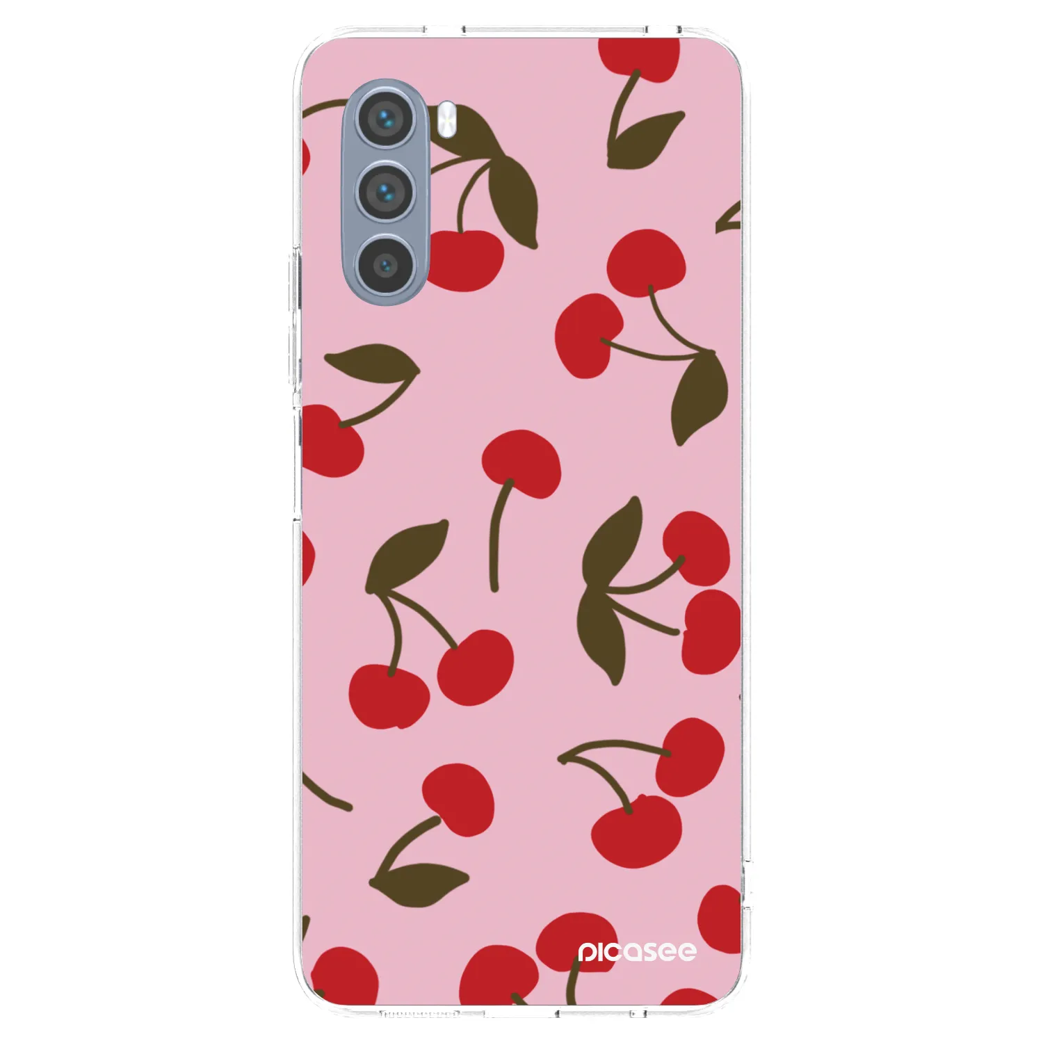 Picasee silikonowe przeźroczyste etui na Motorola Moto G62 - Cherry