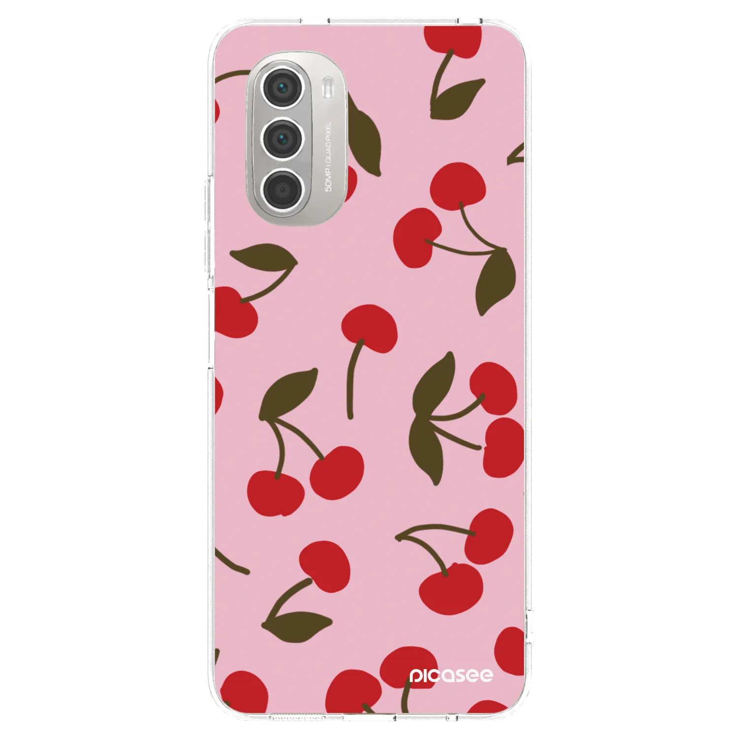 Picasee silikonowe przeźroczyste etui na Motorola Moto G51 - Cherry