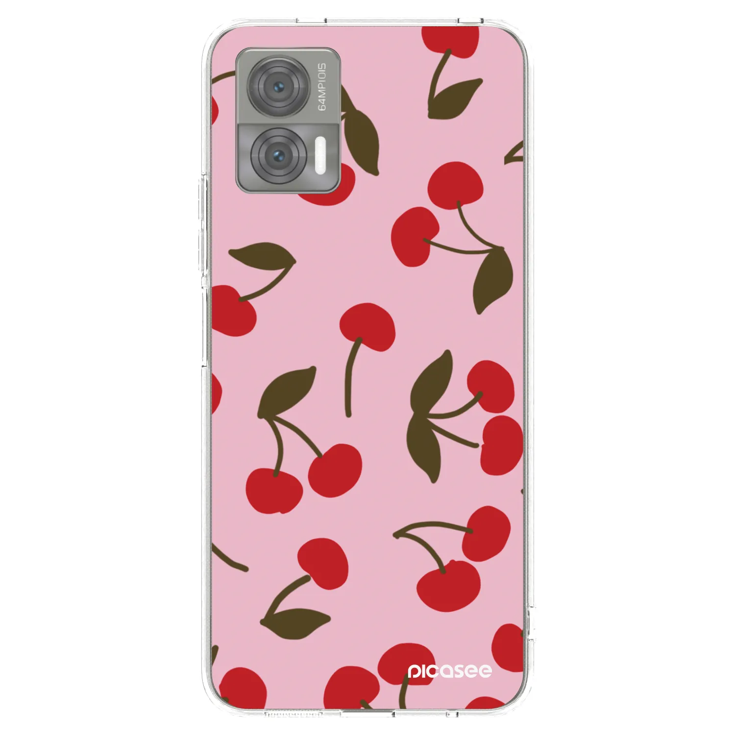 Picasee silikonowe przeźroczyste etui na Motorola Edge 30 Neo - Cherry
