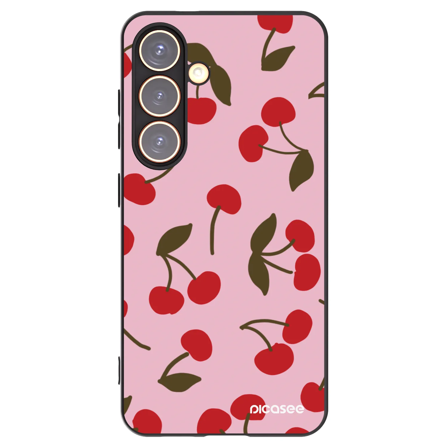 Picasee silikonowe czarne etui na Samsung Galaxy S24 S921B 5G - Cherry